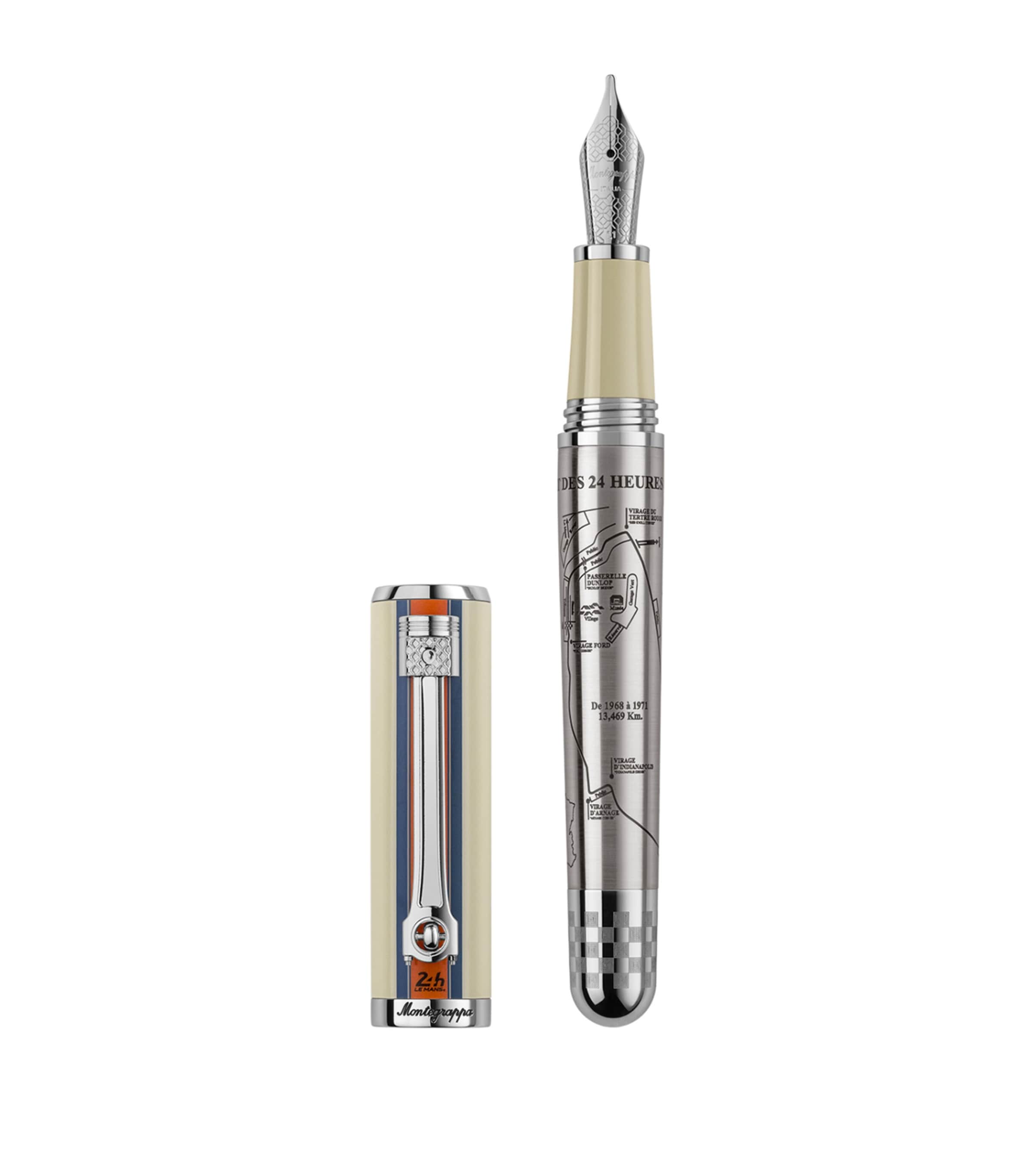 Montegrappa 24H Le Mans Legend Fountain Pen Silver/beige Image 2