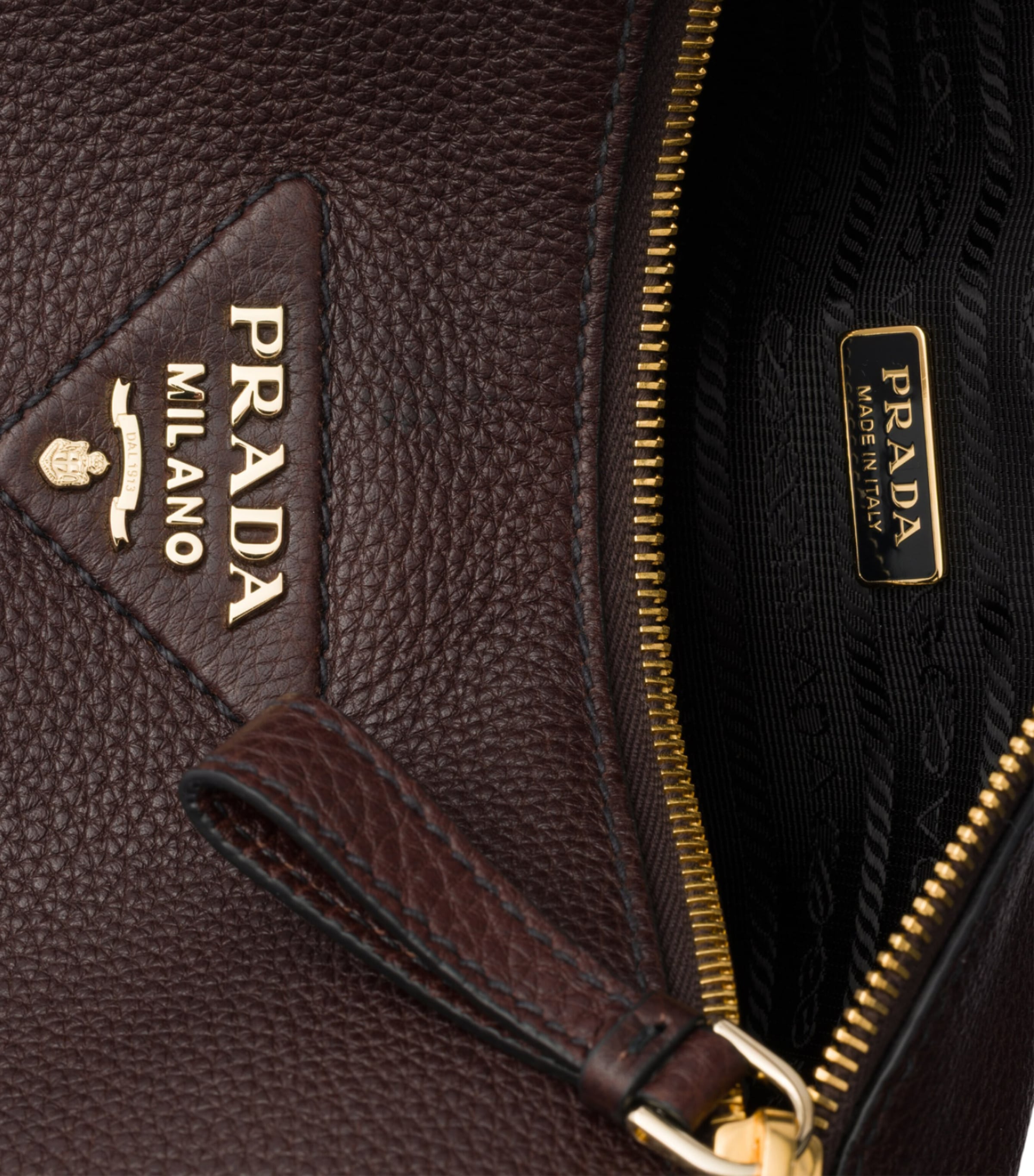 Prada Small Leather Shoulder Bag Brown Image 4