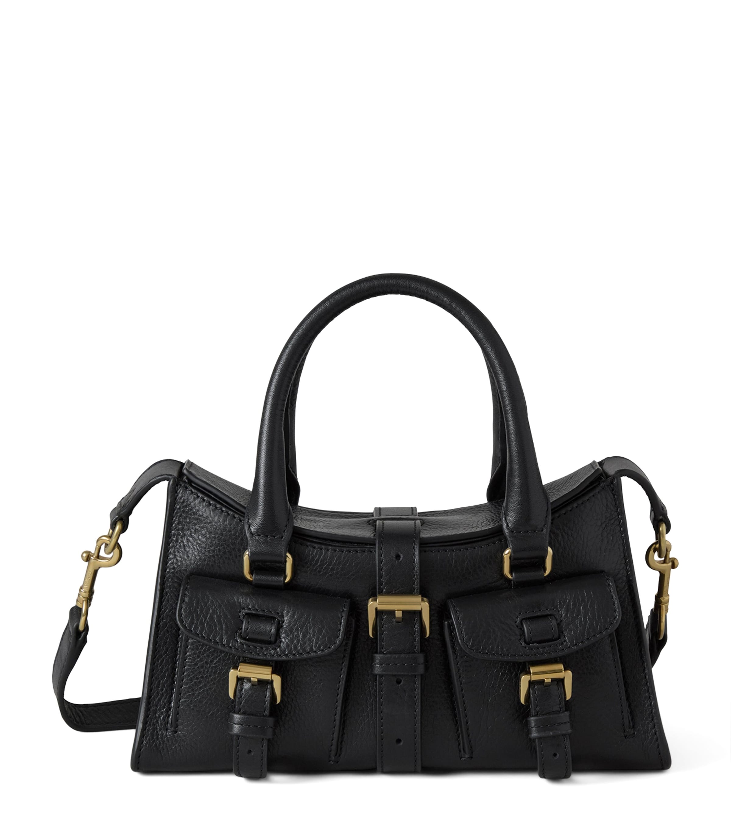 Mini Leather Roxanne Top-Handle Bag BLACK Image 1