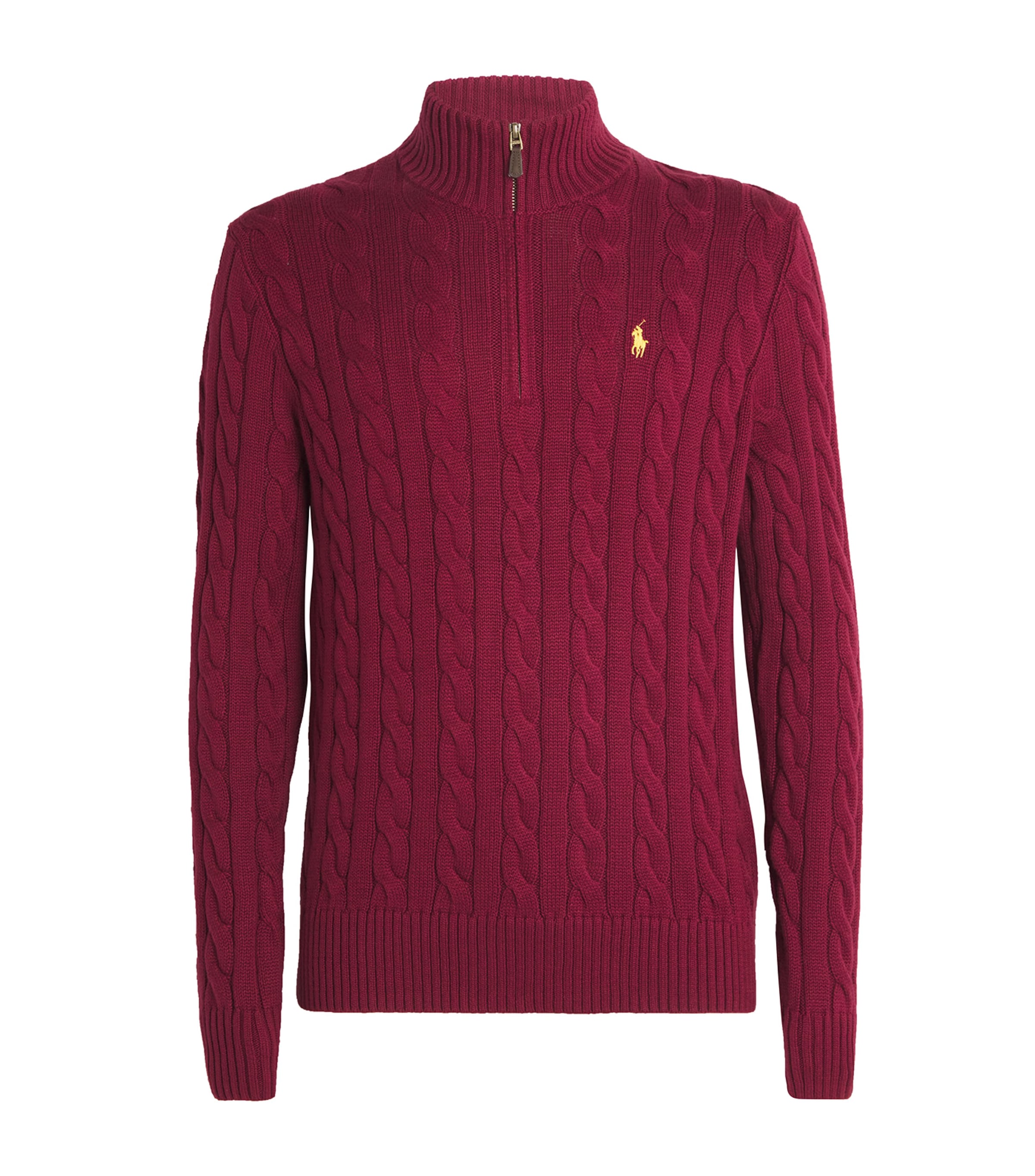 Shop Polo Ralph Lauren Cotton Quarter-zip Sweater In Red