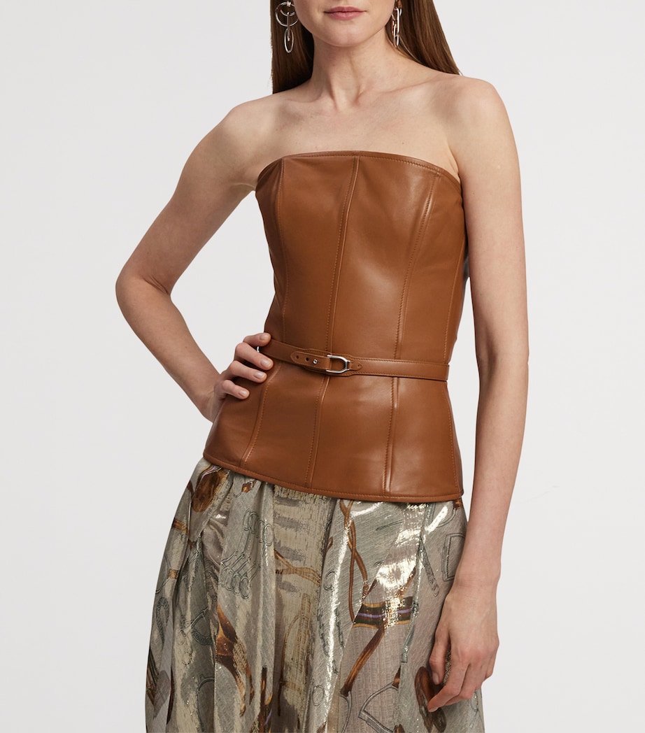 Leather Belted Top LIGHT TOFFEE Image 10