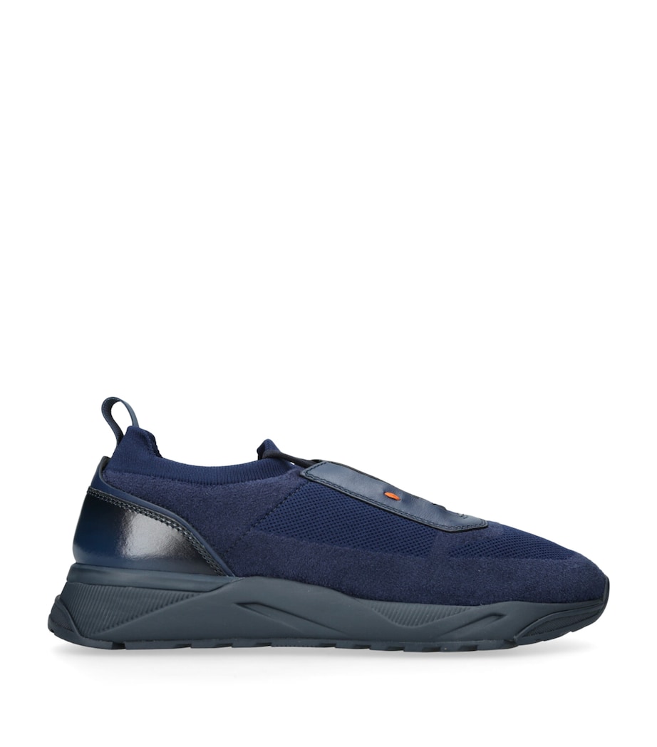Santoni Technical-Knit Runner Sneakers Navy Image 1