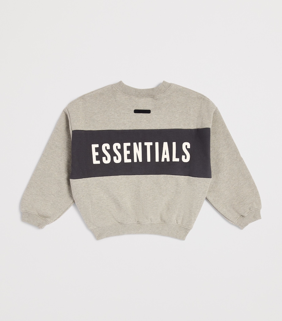 FEAR OF GOD ESSENTIALS KIDS Logo Panel Sweatshirt (2-14 Years) Hthr/irn Gry Image 2