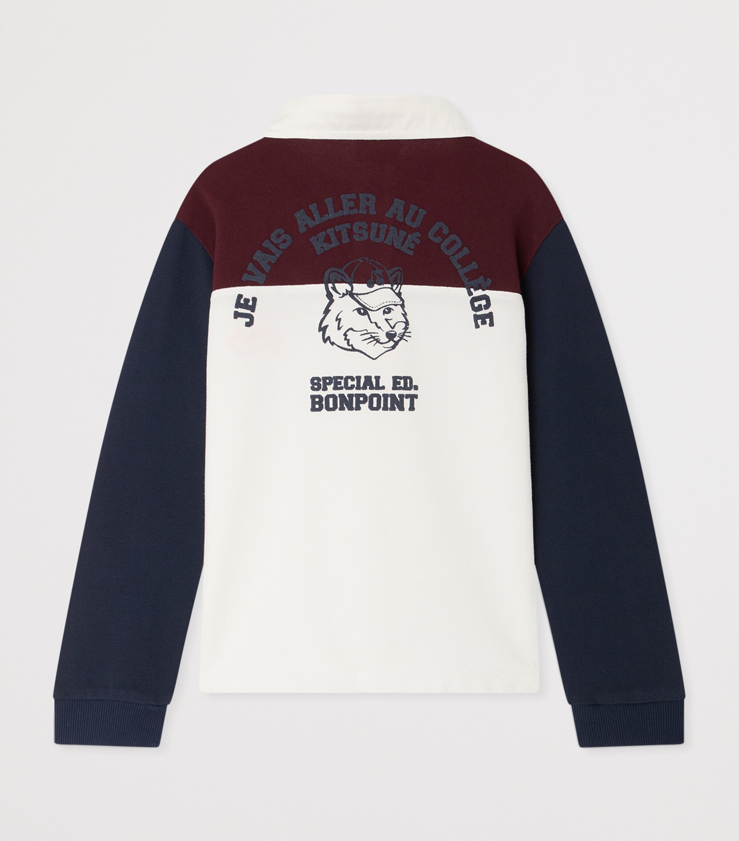 Bonpoint x Maison Kitsuné Cotton Fox Polo Shirt (14 Years) Rayures Marine Image 2