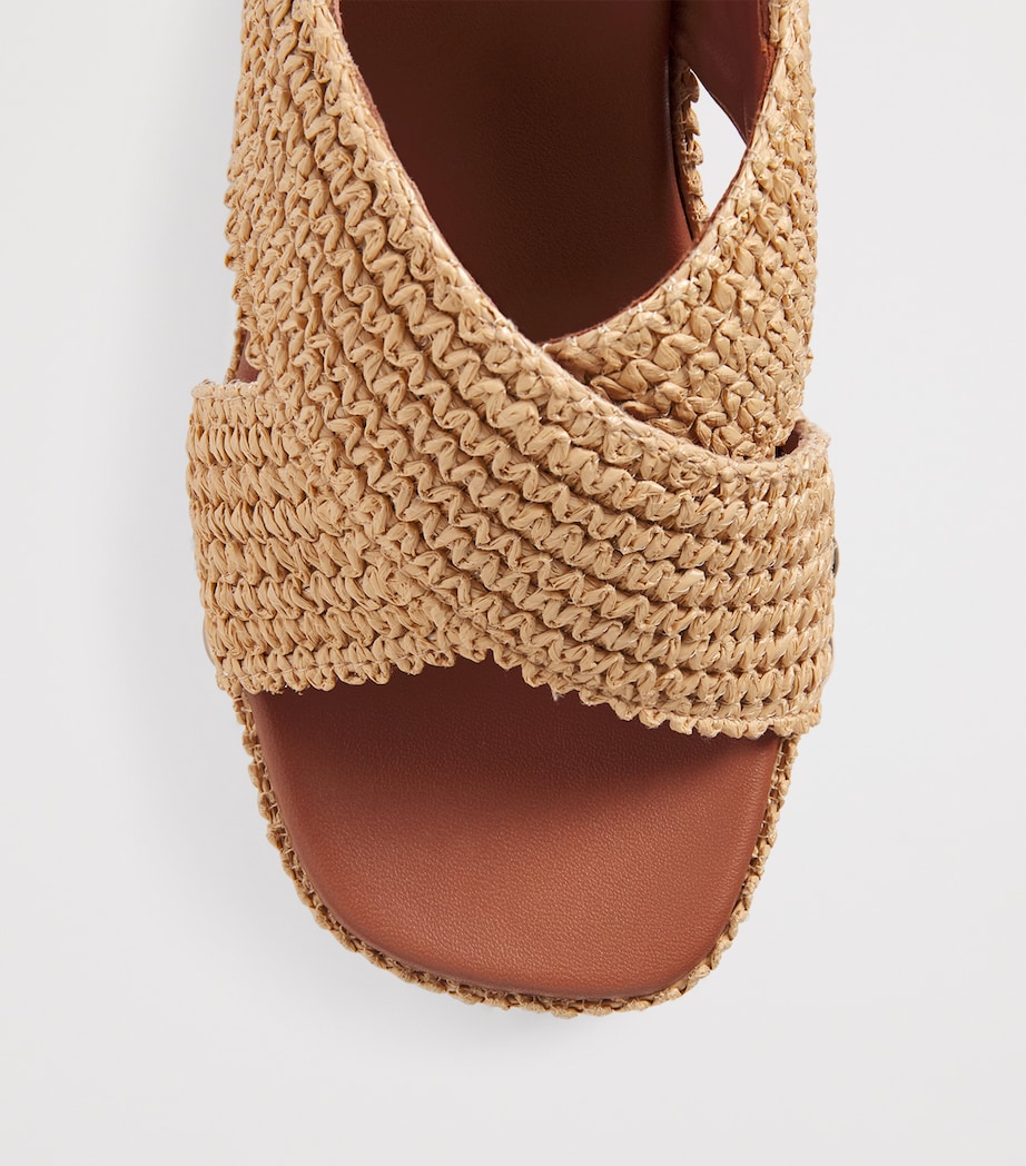 Maje Raffia-Effect Wedge Sandals 110 Beige Light Image 5