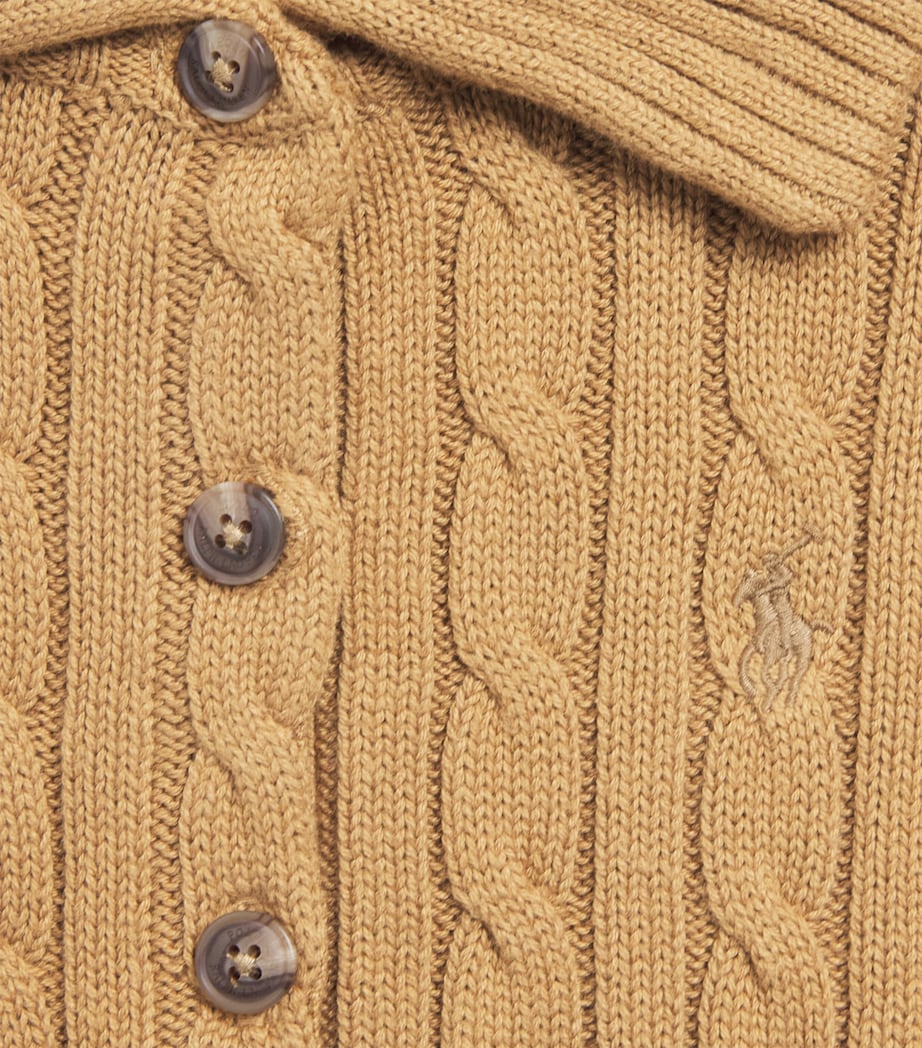 Ralph Lauren Kids Cotton Cable-Knit Cardigan (7-14 Years) Berkshire Tan Image 2