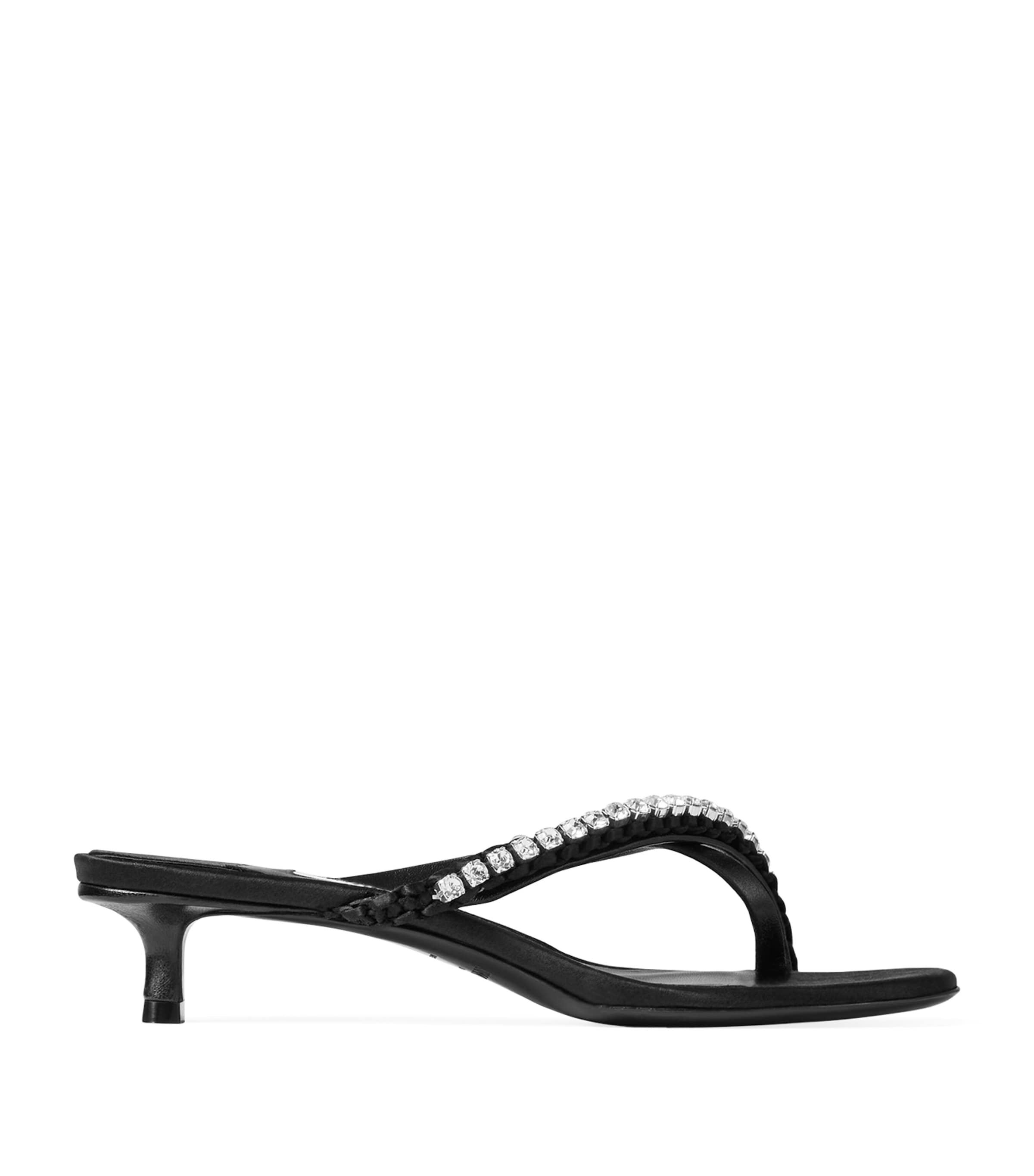 Jimmy Choo Nappa Leather And Satin Dila 35 Mules