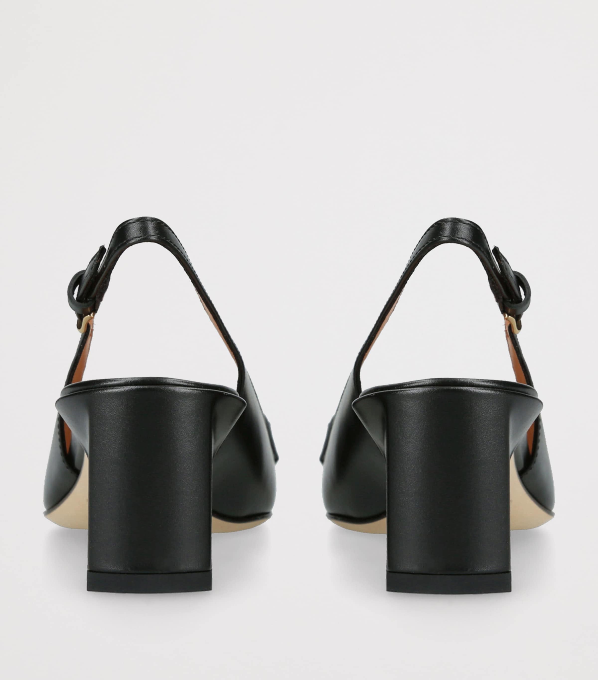 Leather Barretta Slingback Pumps 50 BLACK Image 2