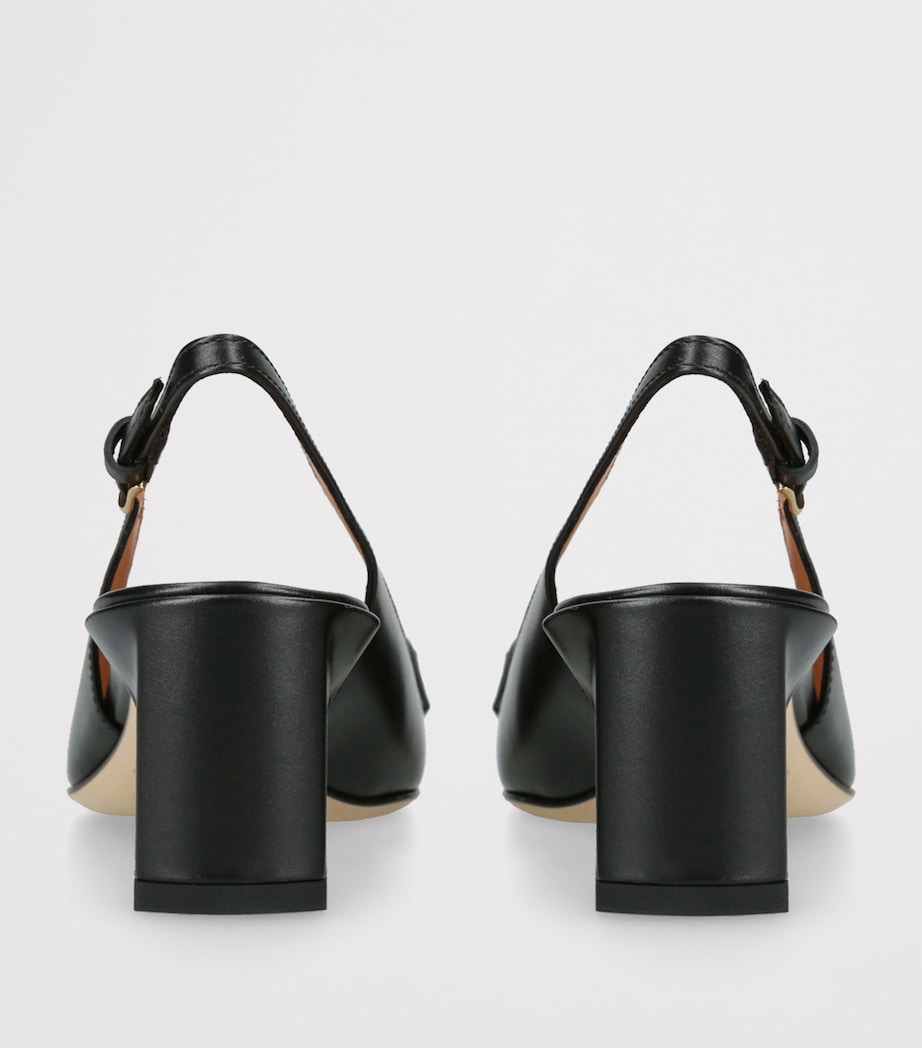 Leather Barretta Slingback Pumps 50 BLACK Image 2