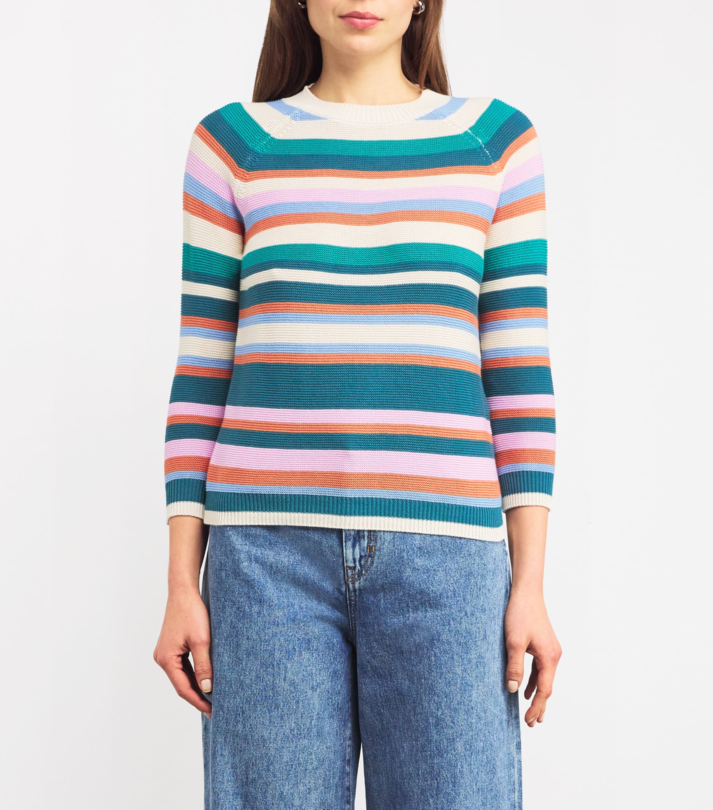 Weekend Max Mara Womens Striped Crew-Neck Sweater Multicolour Image 3
