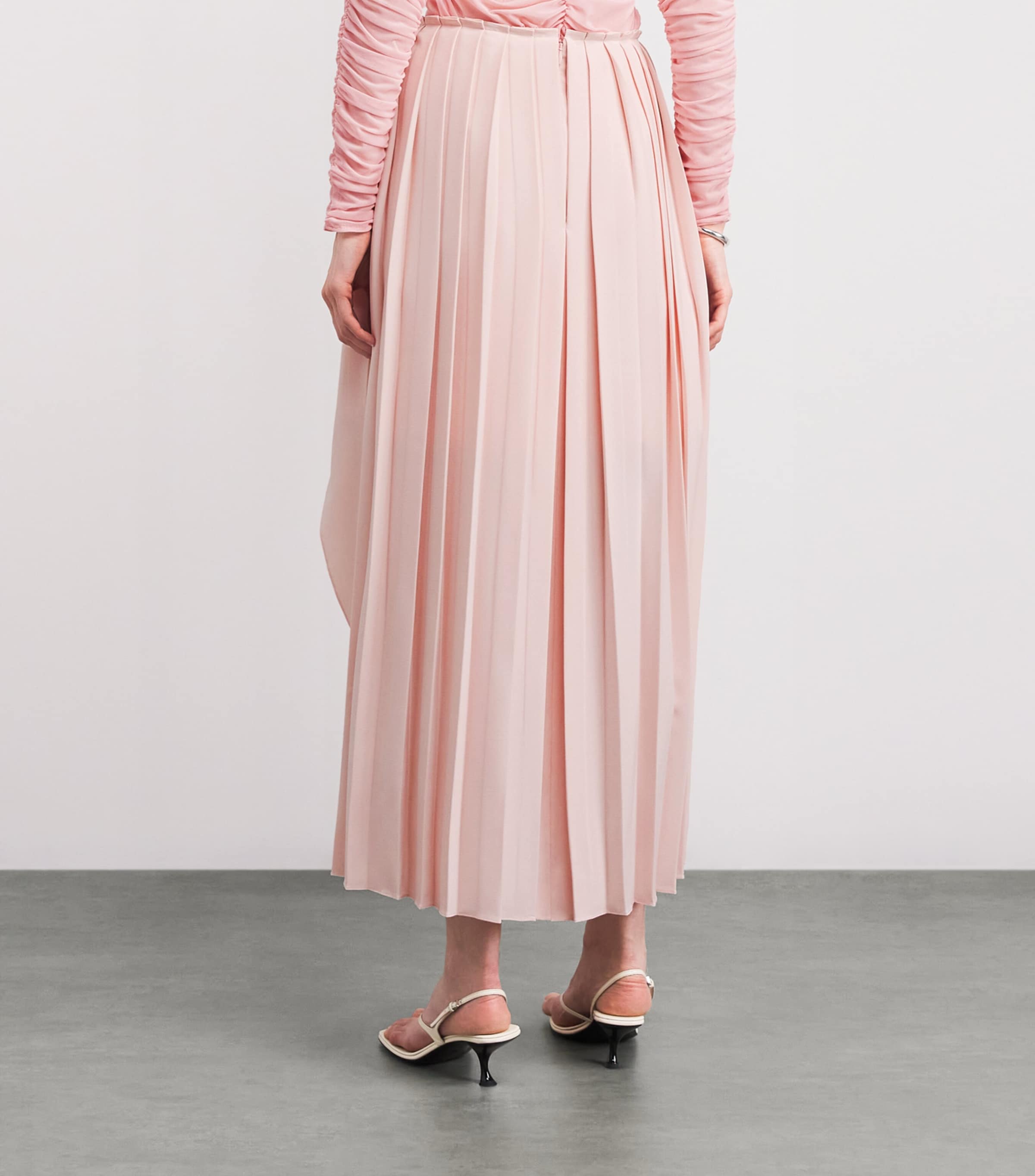 Pleated Mira Midi Skirt PINK Image 4