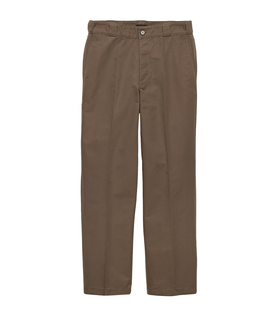 Prada Mens Canvas Relaxed Trousers Brown Image 1
