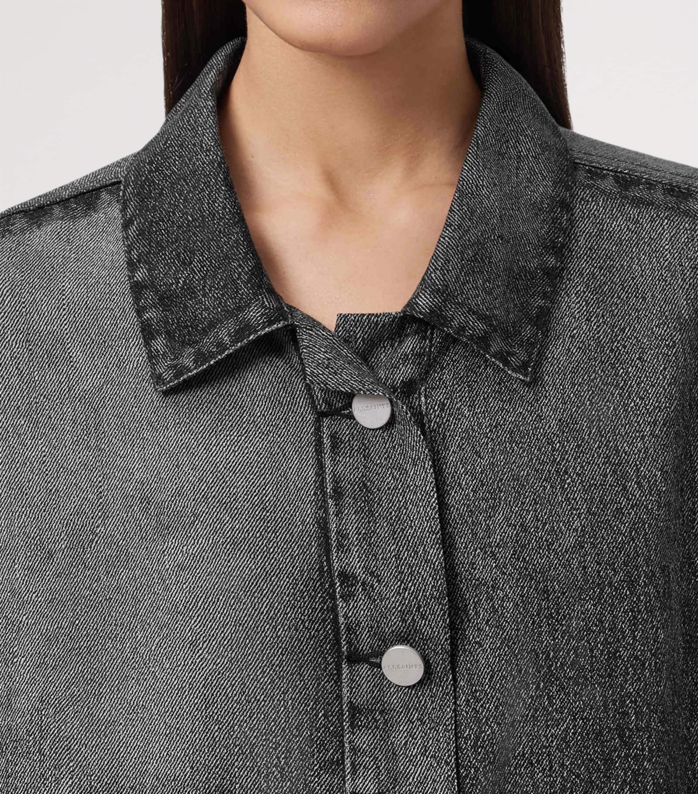 Oversized Illusion Print Hettie Overshirt ILLUSION BLACK Image 6