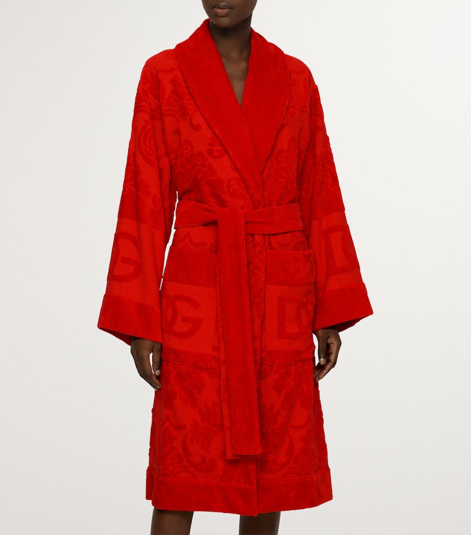 Terry Cotton DG Logo Robe U0019 ROSSO Image 3