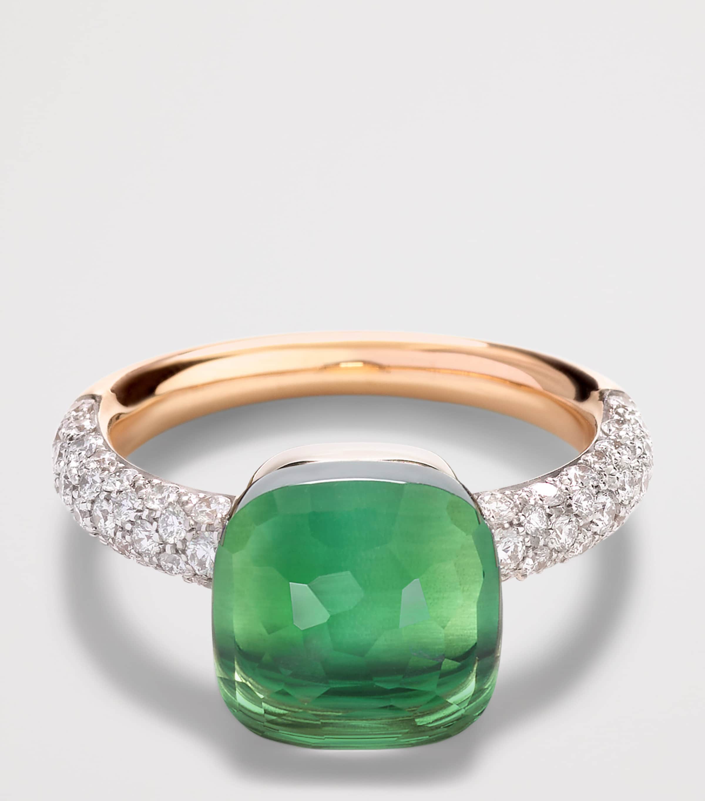 Pomellato Mixed Gold, Prasiolite, Agate and Diamond Nudo Ring Bpaav Image 3