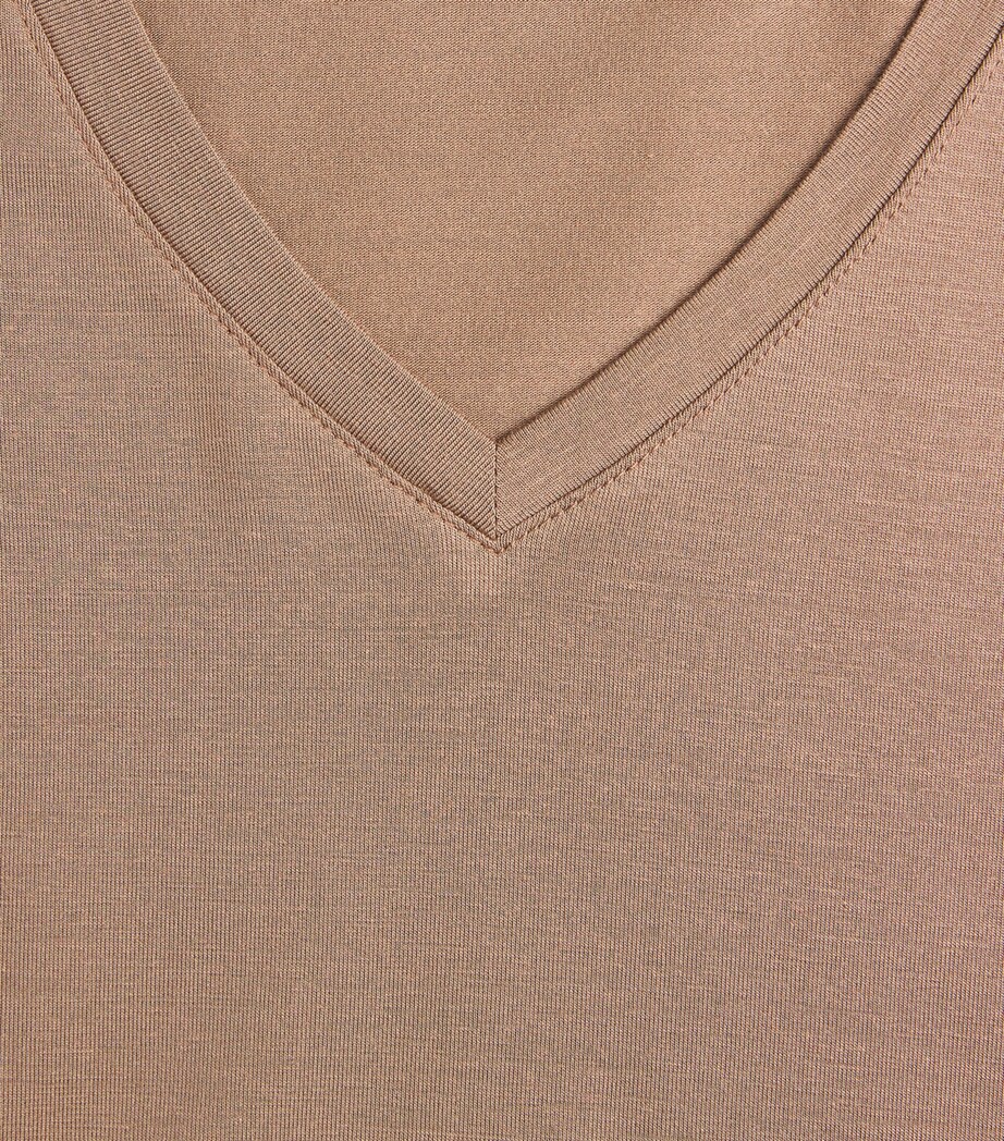 Derek Rose Mens Basel V-Neck Lounge T-Shirt Bro Image 6