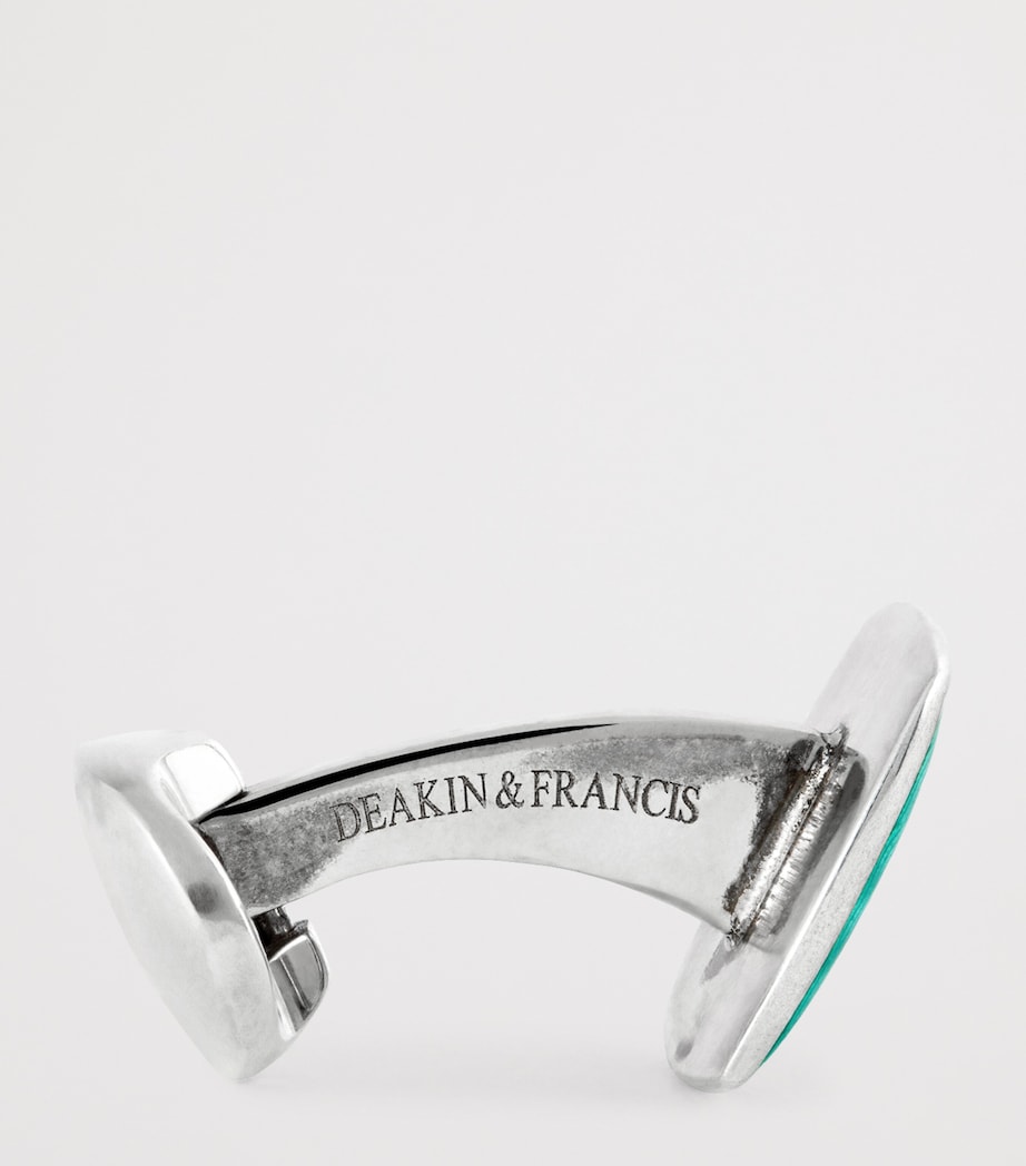 Sterling Silver Enamel Cufflinks BLUE Image 4