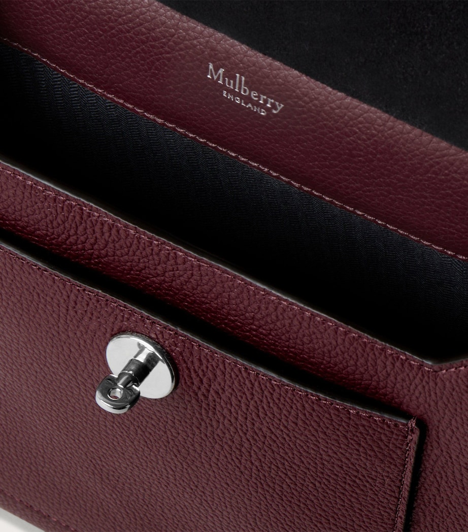 Small Leather Antony Messenger Bag BLACK CHERRY Image 4
