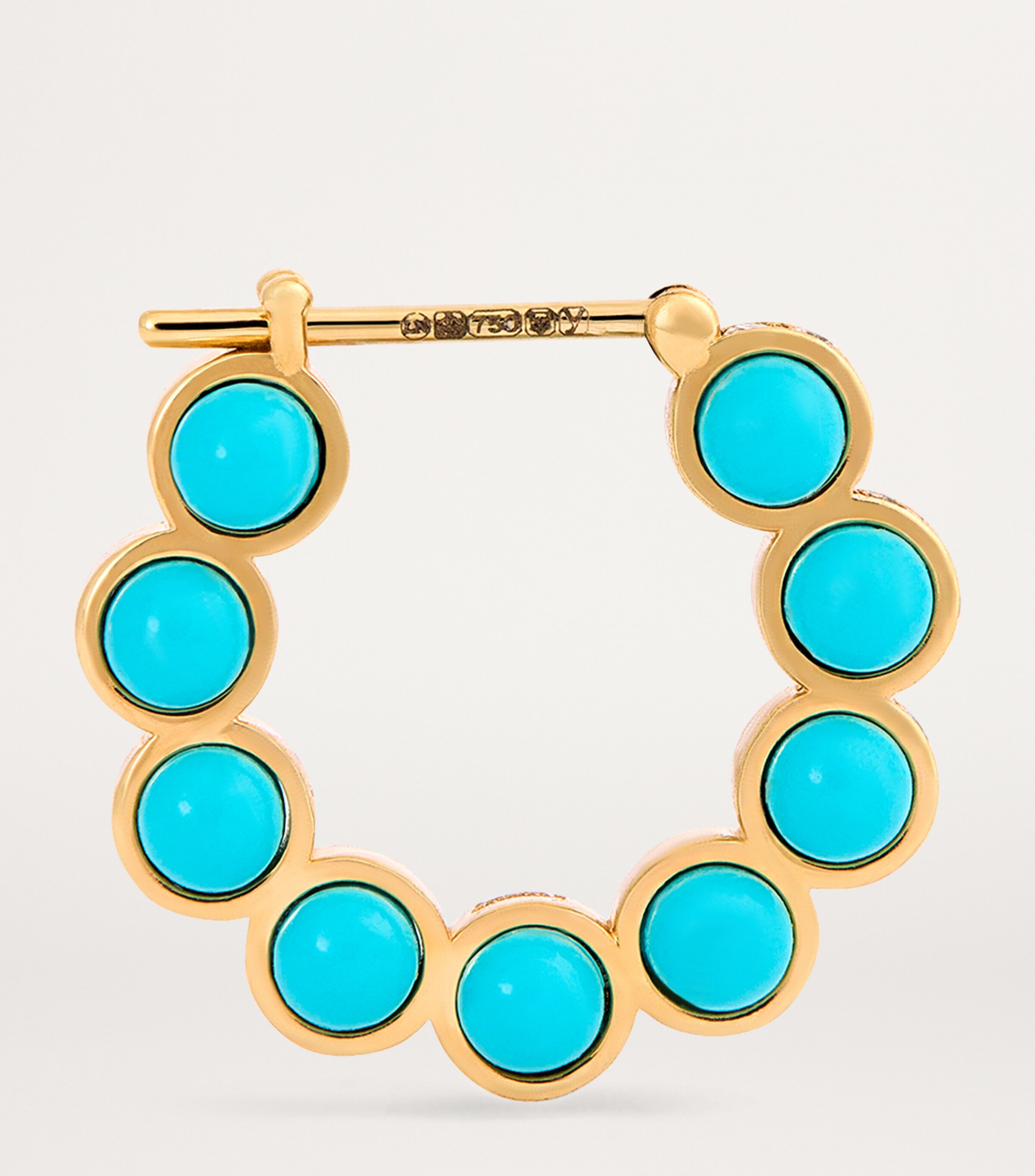 L'ATELIER NAWBAR Yellow Gold and Diamond Atoms Hoop Earrings Yellow Gold Image 4