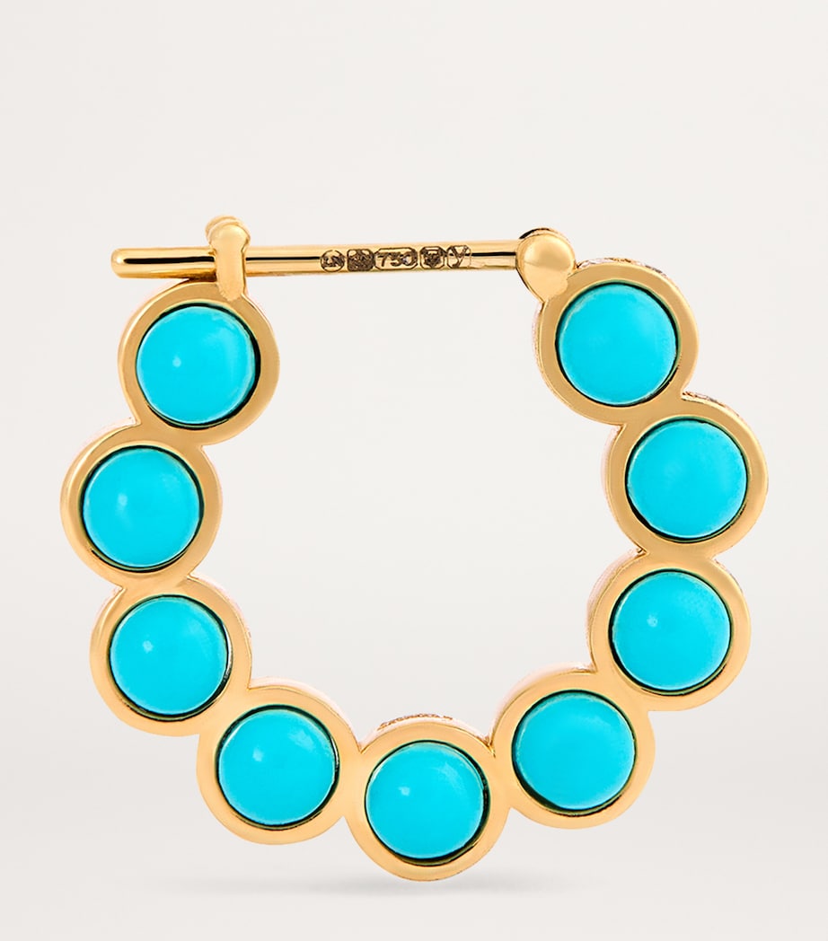 L'ATELIER NAWBAR Yellow Gold and Diamond Atoms Hoop Earrings Yellow Gold Image 4