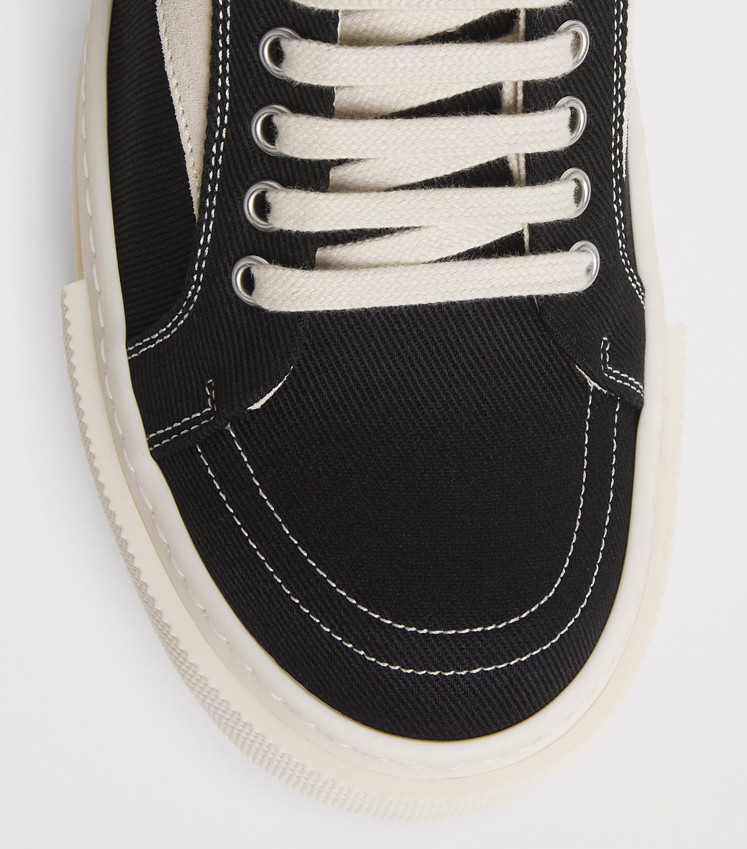 Rick Owens Canvas Vintage Sneakers Black/milk/milk Image 6