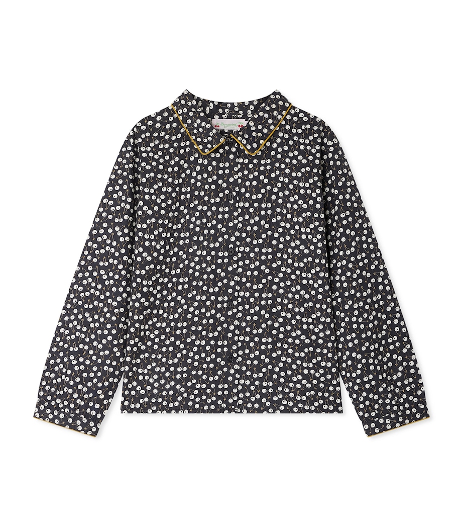Cotton Cherry Print Blouse (10-14 Years) IM BLEU NUIT Image 1