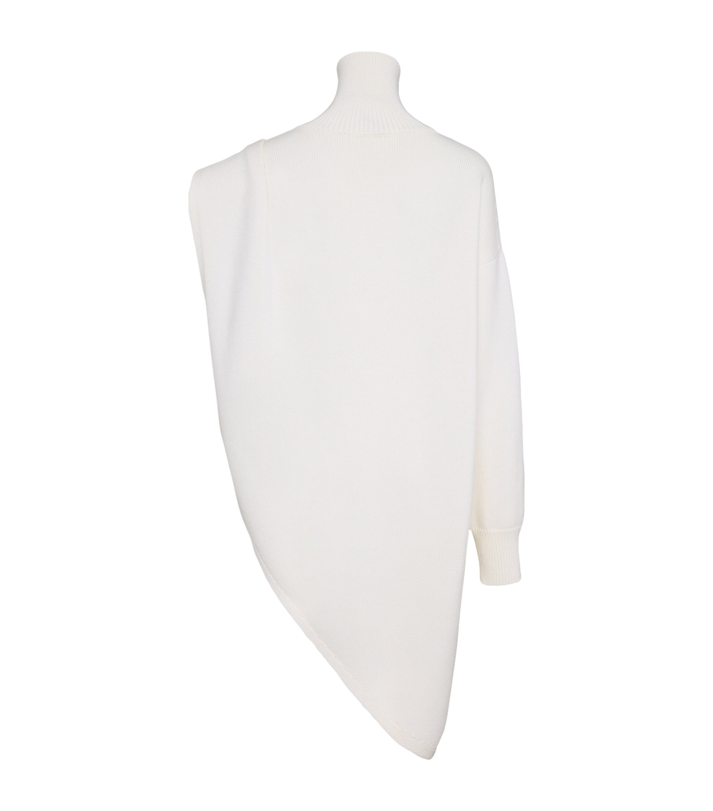 Wool Asymmetric Cape Sweater BLANC NATUREL Image 5