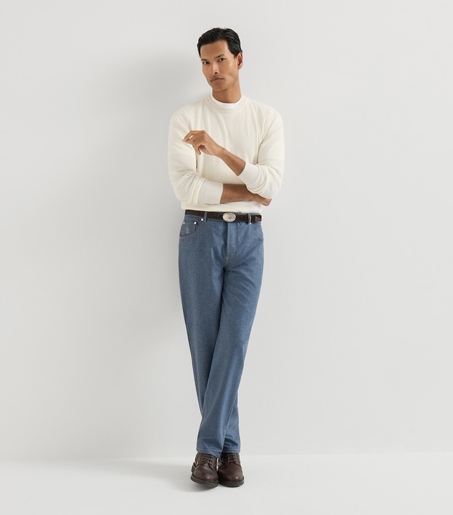 Brunello Cucinelli Mens Virgin Wool Slim Trousers Image 2