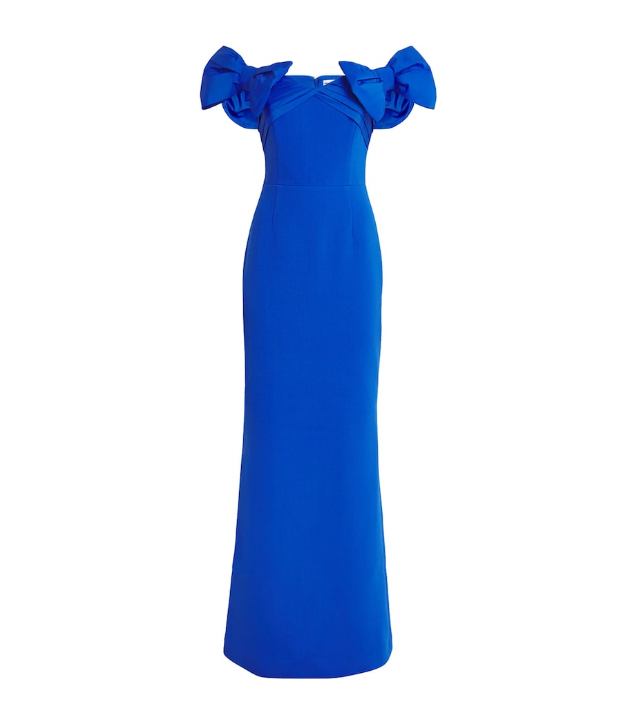 Rebecca Vallance Womens Off-The-Shoulder Antonella Gown Marine Blue Image 1