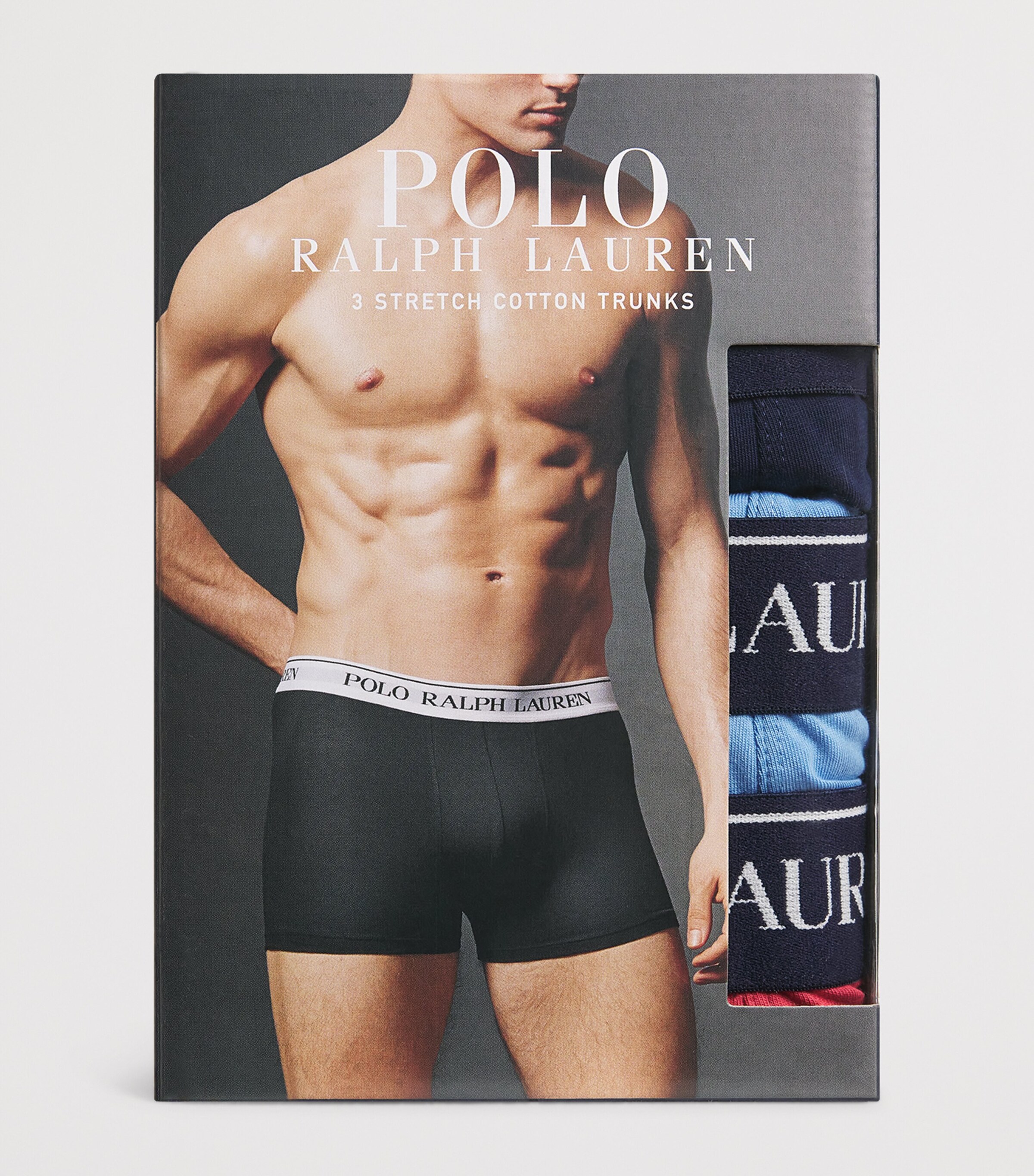 Stretch-Cotton Classic Trunks (Pack of 3) 3PK NVY/BLU/RED Image 4