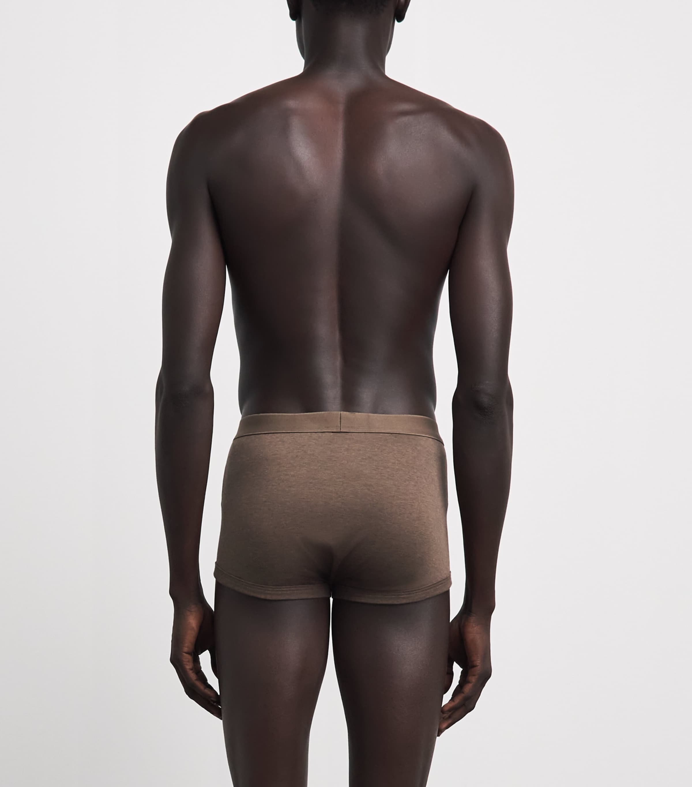Zimmerli Mens Sea Island Cotton Boxer Briefs Brown Melange Image 3