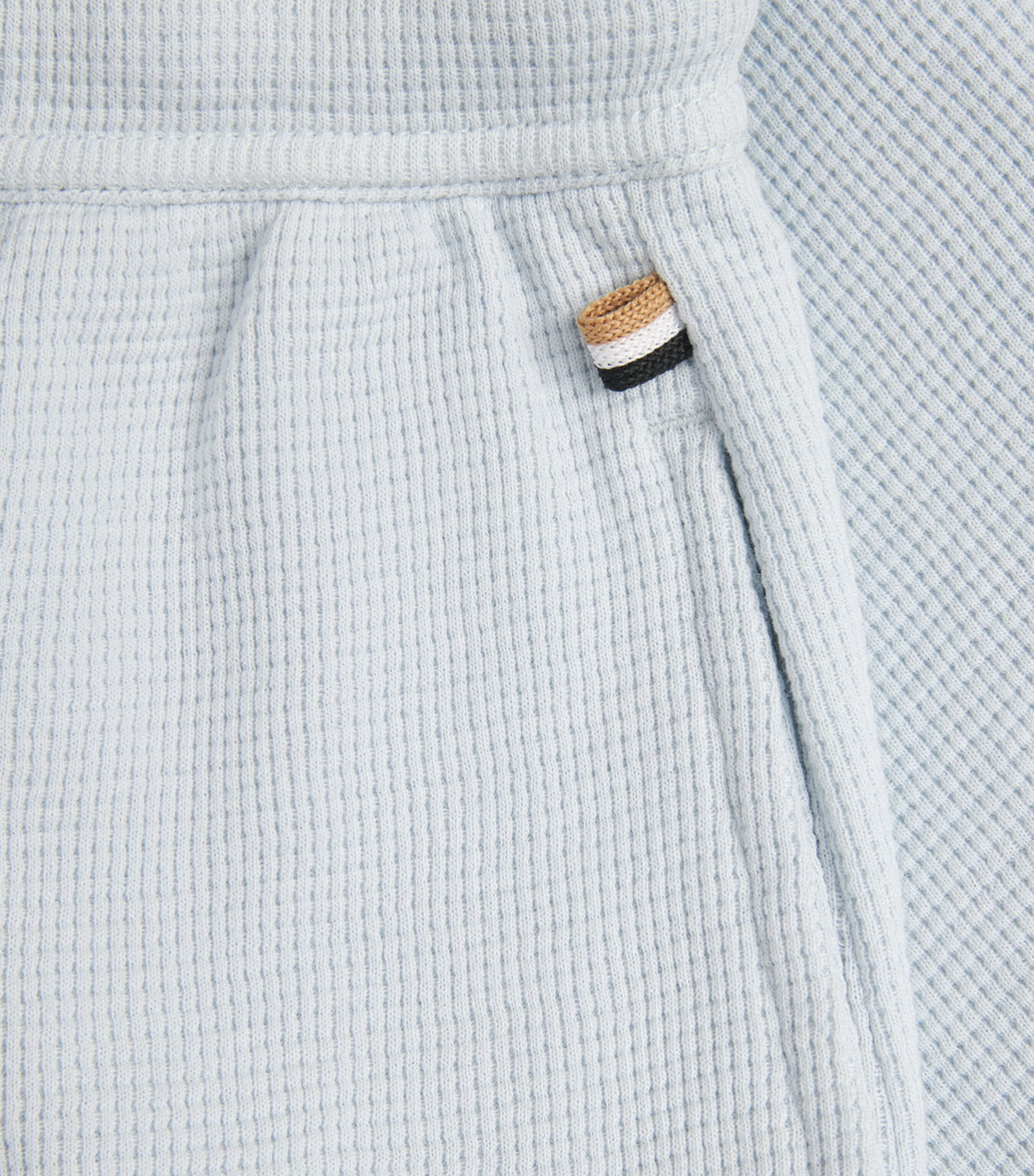 BOSS Mens Waffle-Knit Logo Shorts Open Blue Image 6