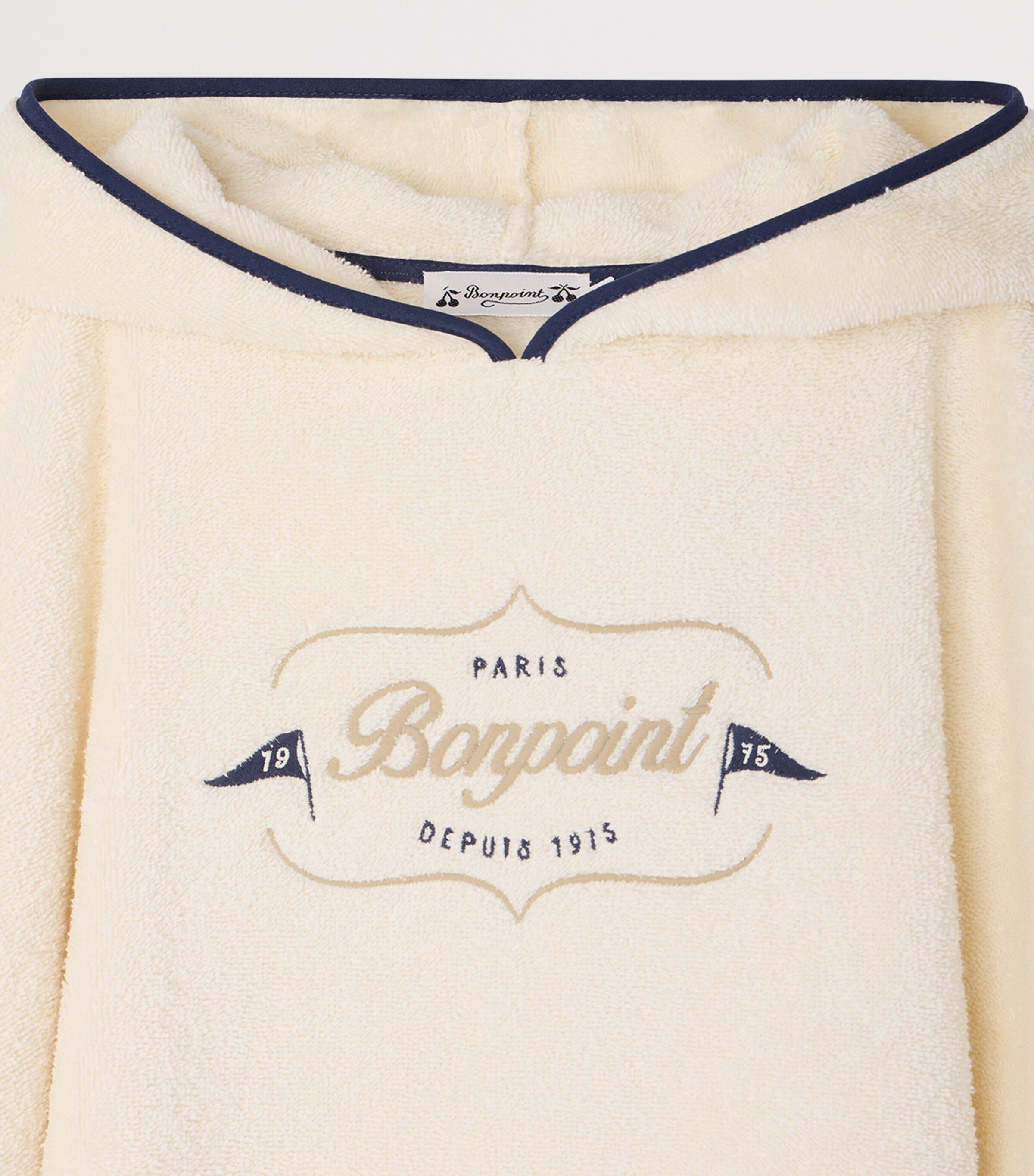 Cotton Logo Towel Poncho (4-8 Years) UPB ECRU Image 3