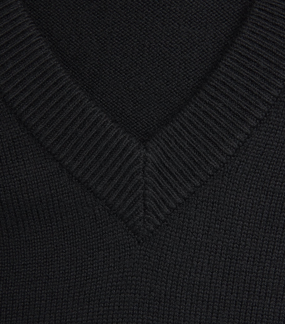 Merino Wool V-Neck Sweater BLACK 999 Image 5