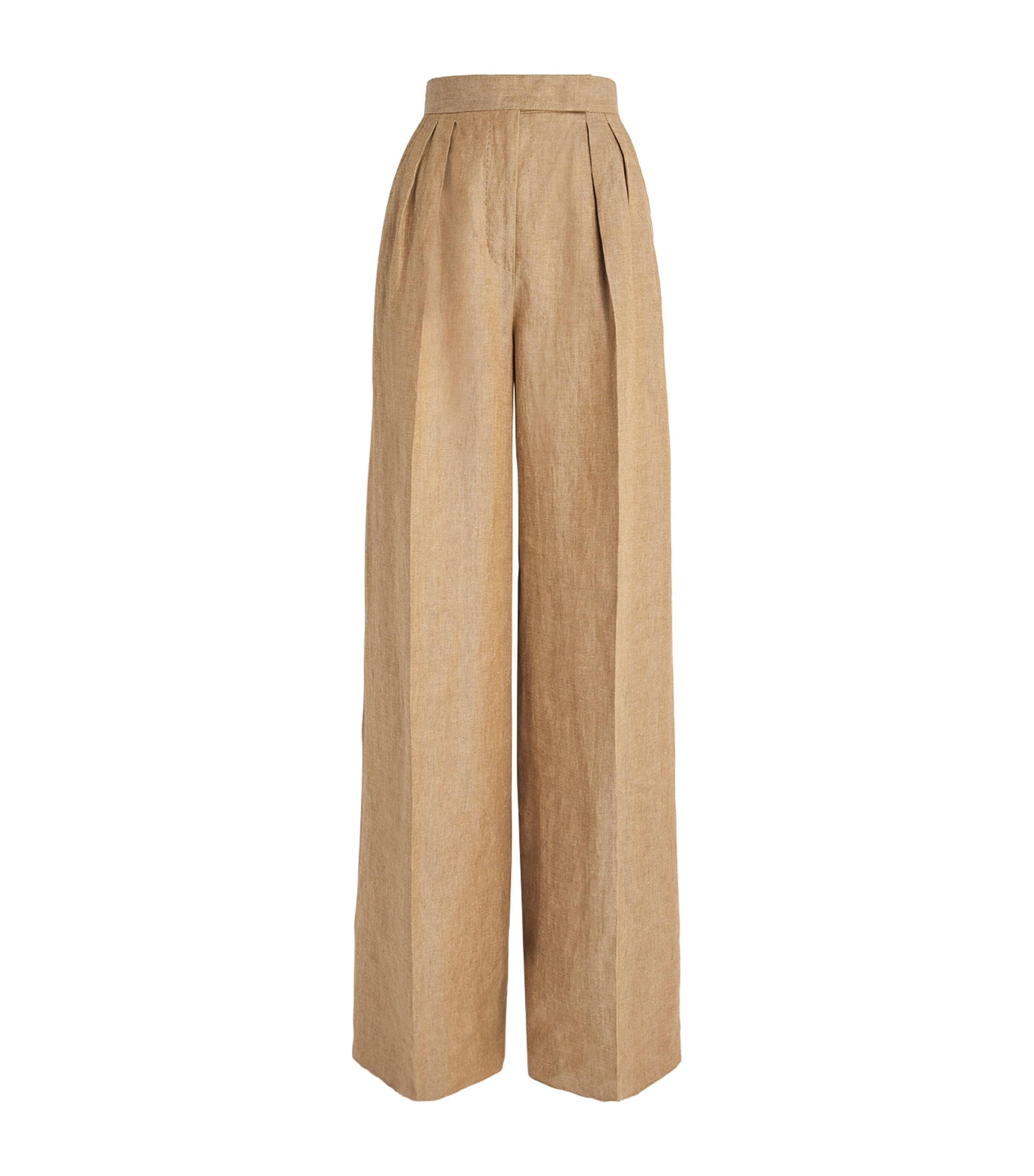 Max Mara Fagus High-rise Wool Wide-leg Pants In Brown