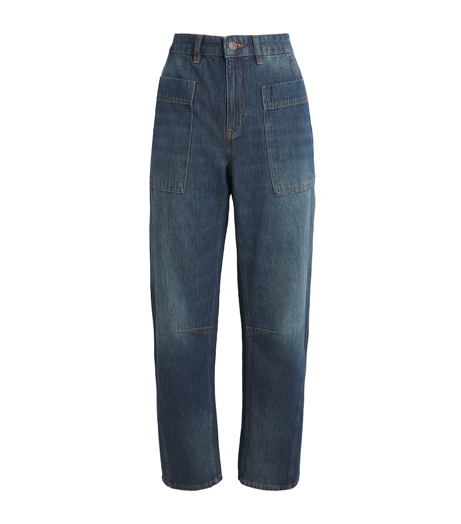 Engineered Cropped Jeans MID BLUE WASH Image 1