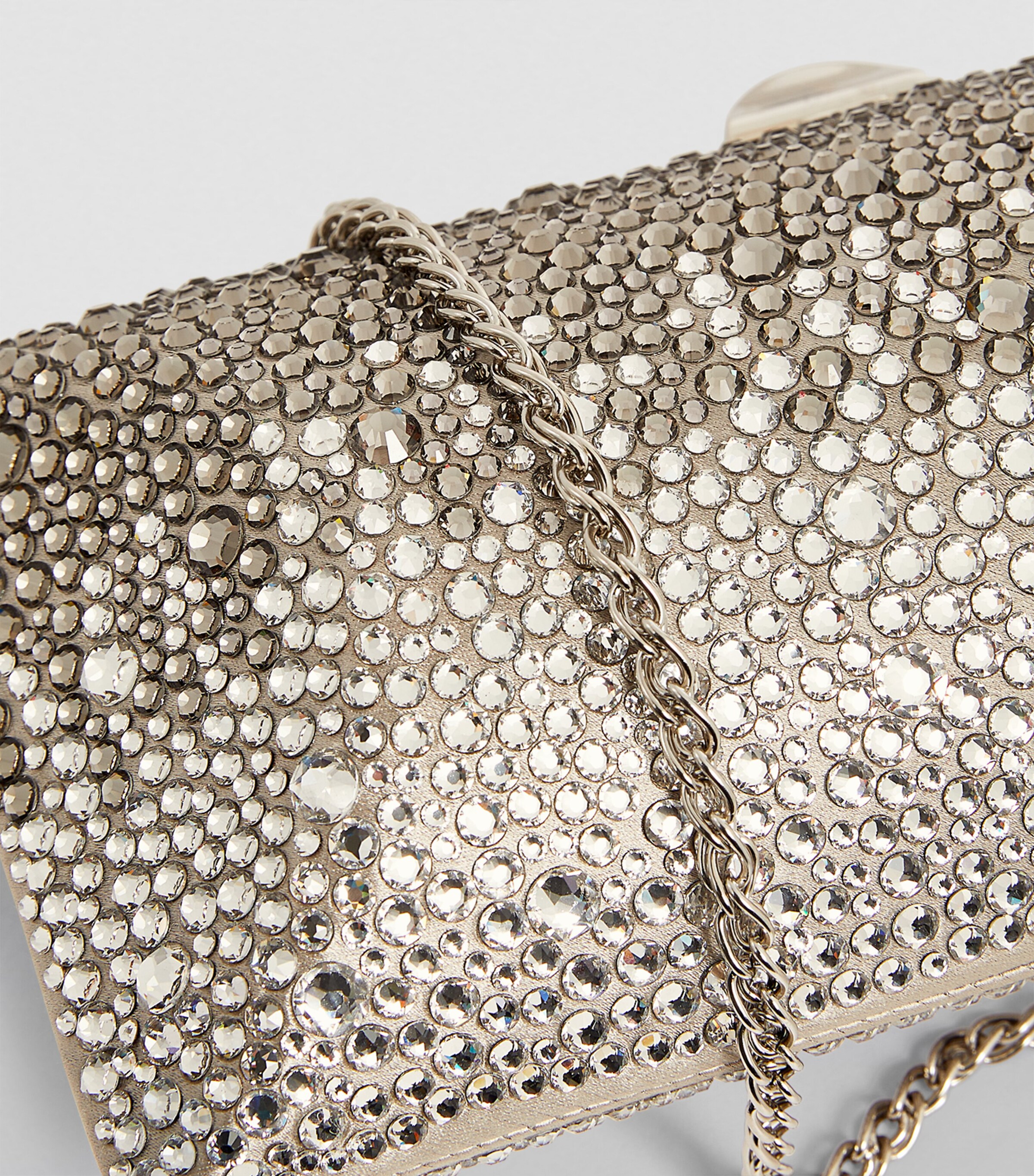 Rodo Silk Satin Crystal-Embellished Clutch Bag Gunmetal Crystal Image 6
