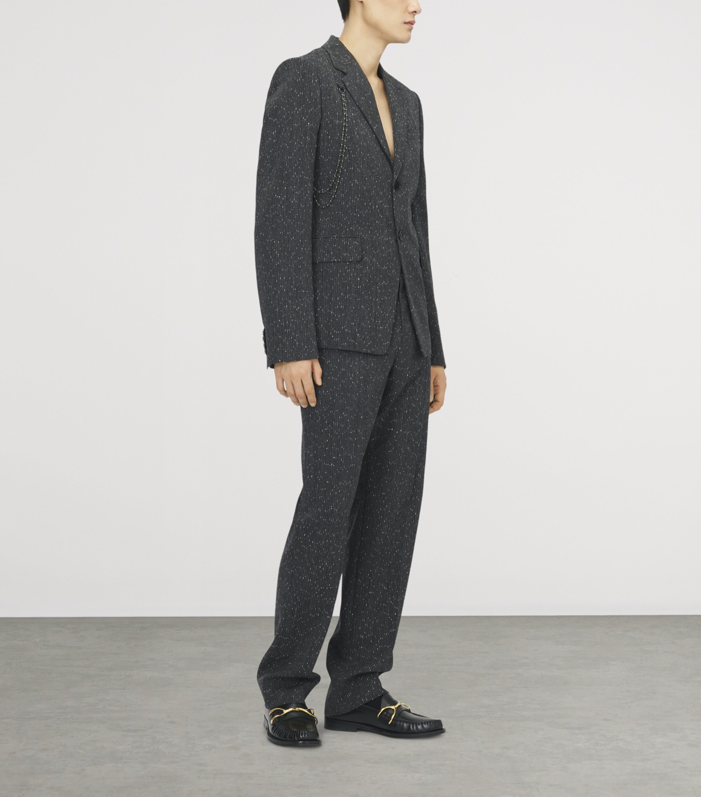McQueen Mens Stripe Embellished Blazer Image 4