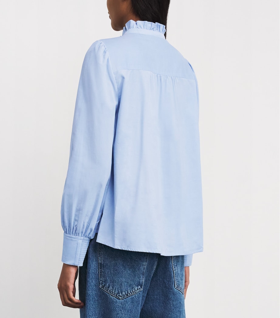 Cotton-Blend Corduroy Blouse CORD BLUE Image 4