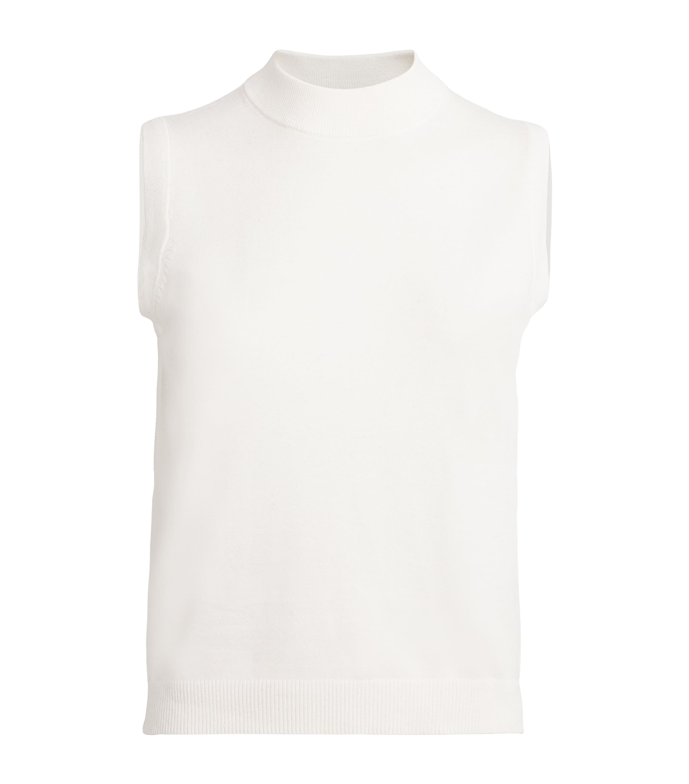 Shop Weekend Max Mara Knitted Sleeveless Top In White