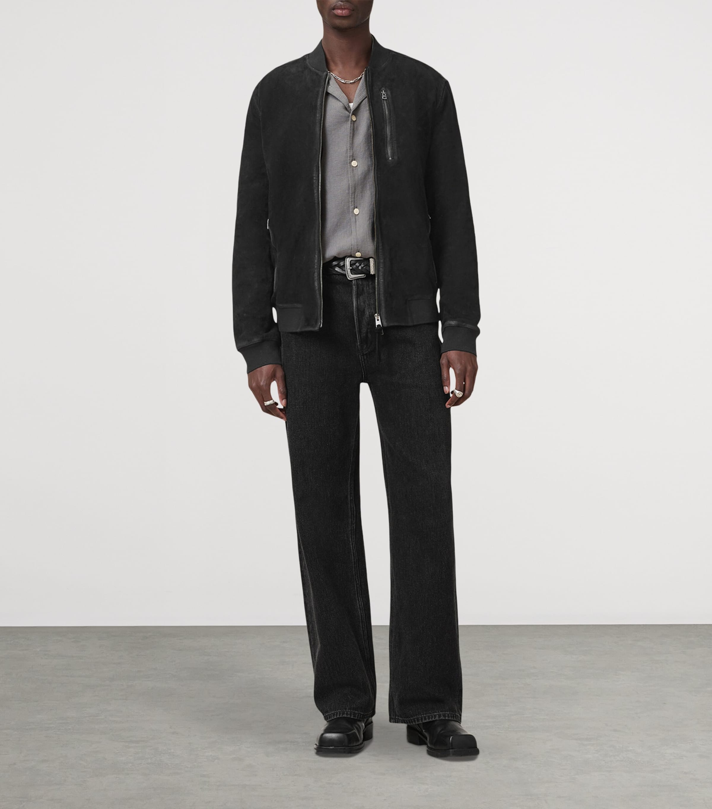 Suede Kemble Bomber Jacket BLACK Image 3