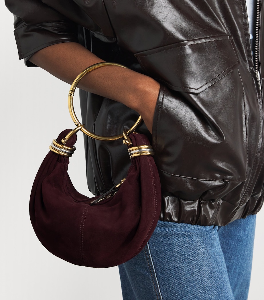 Mini Suede Bracelet Top-Handle Bag DEEP VIOLINE Image 5