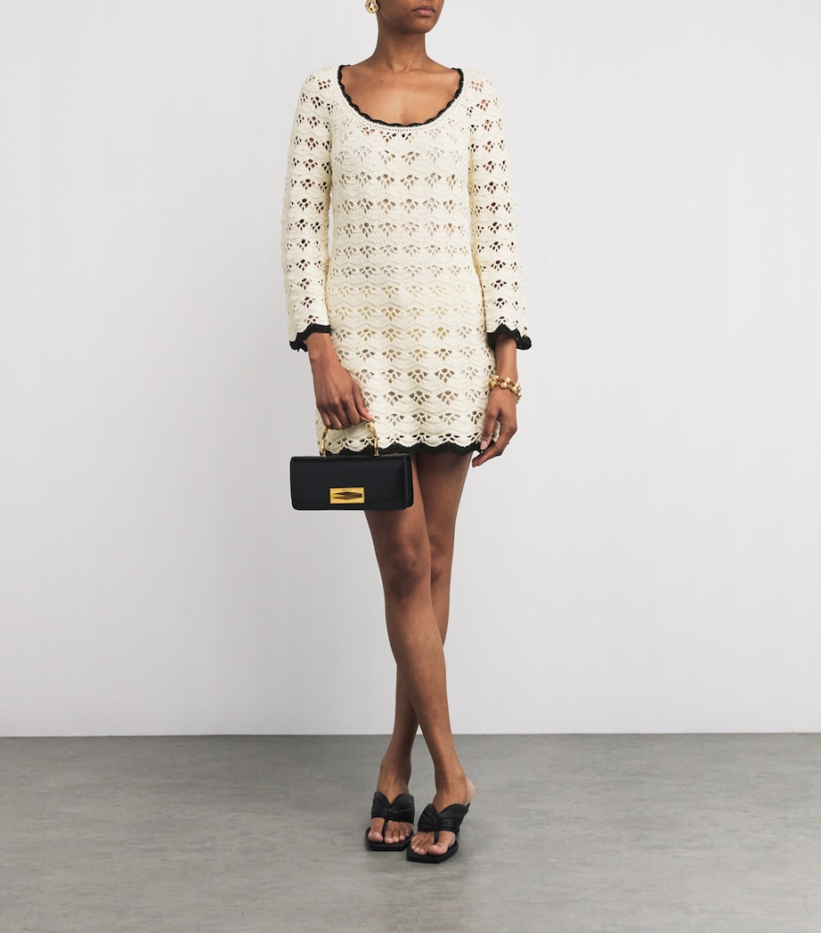 Cotton Crochet Rhiannon Mini Dress CRBL/CREAM/BLACK Image 2