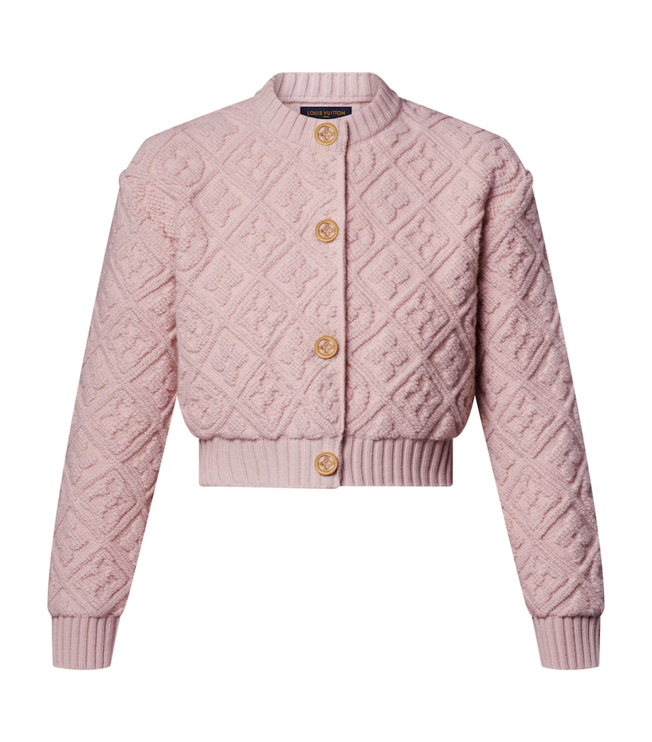 Wool-Blend Monogram Cardigan PINK Image 1