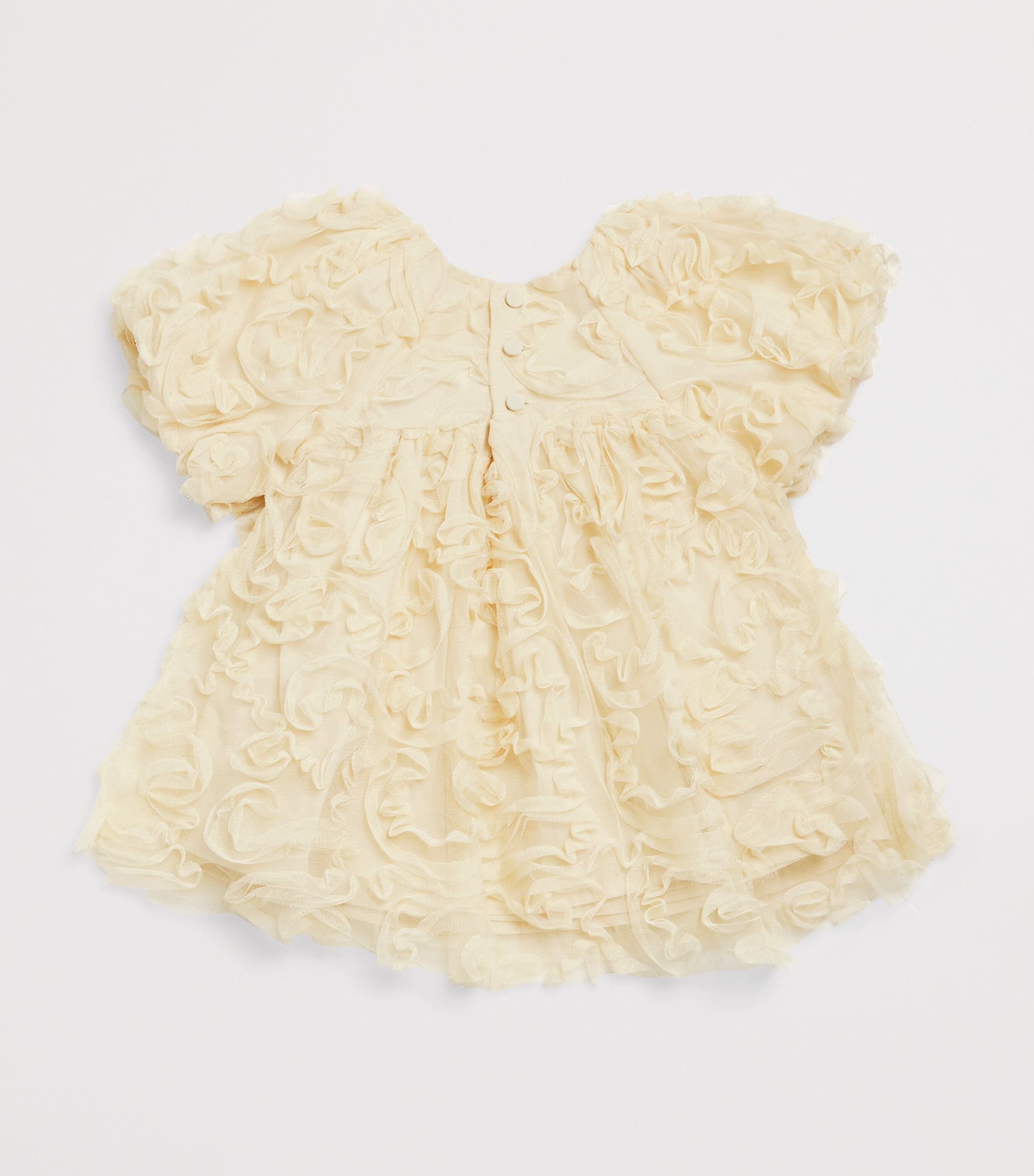 Patachou Tulle Bow-Detail Dress (3-36 Months) Champagne Image 2