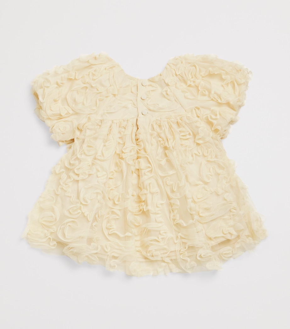 Patachou Tulle Bow-Detail Dress (3-36 Months) Champagne Image 2