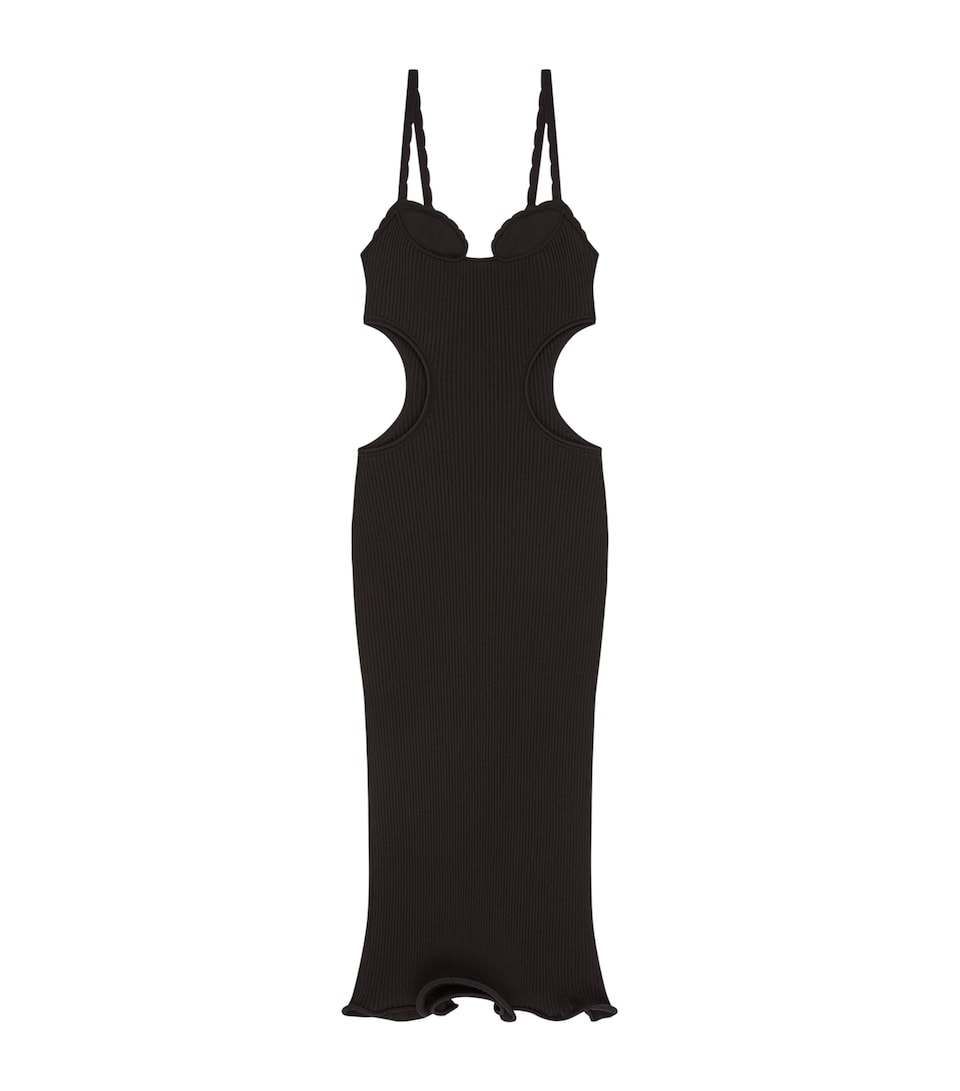Givenchy Ribbed Cut-Out Midi Dress Black