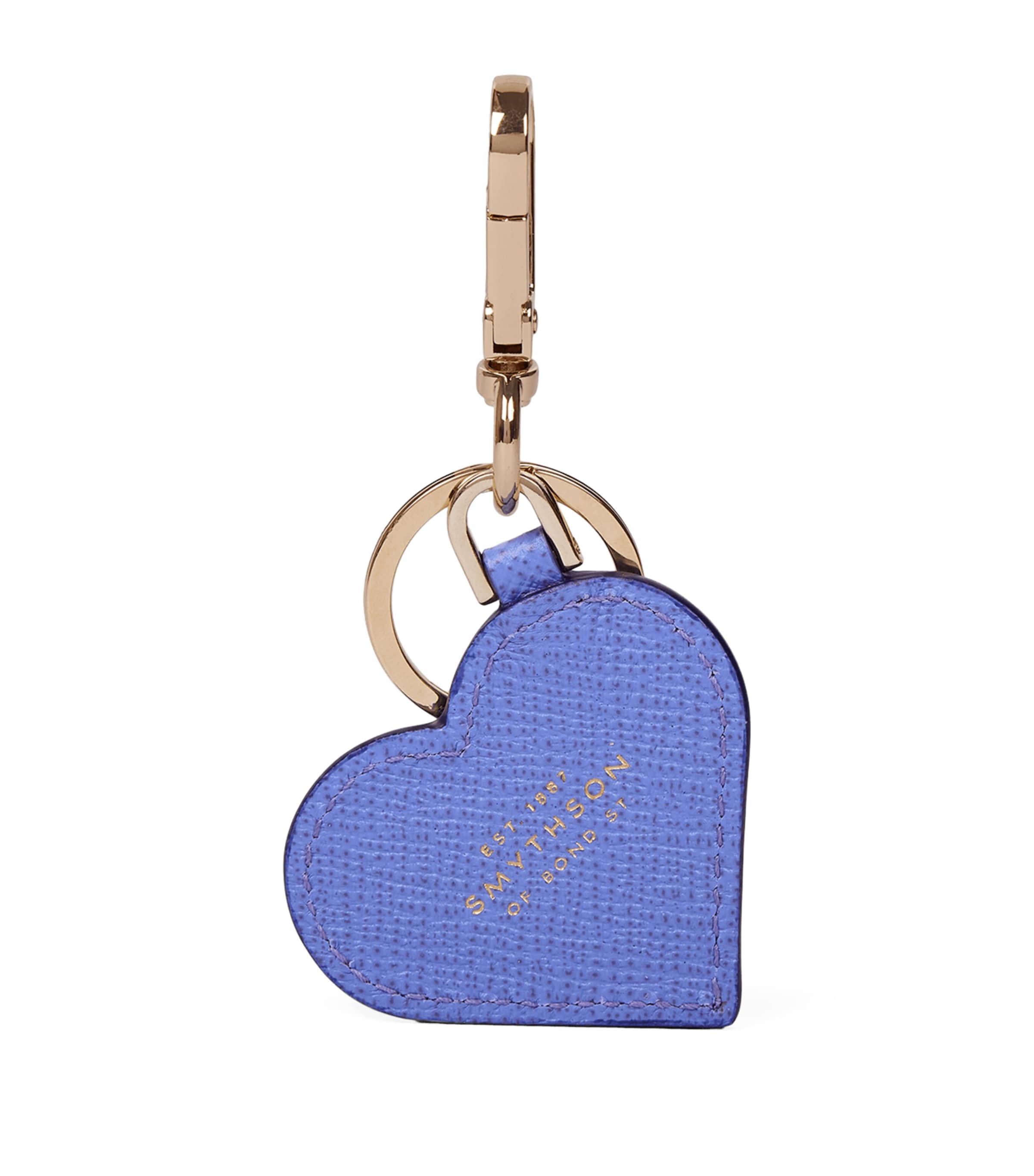 Smythson Calfskin Panama Heart Keyring U Violet Image 1