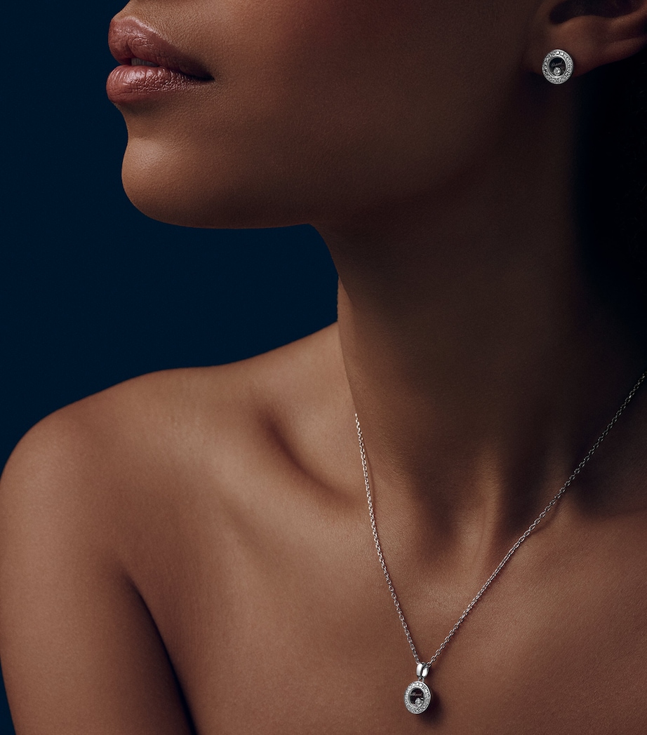 White Gold and Diamond Happy Diamonds Icons Pavé Earrings 18K WHITE GOLD Image 4