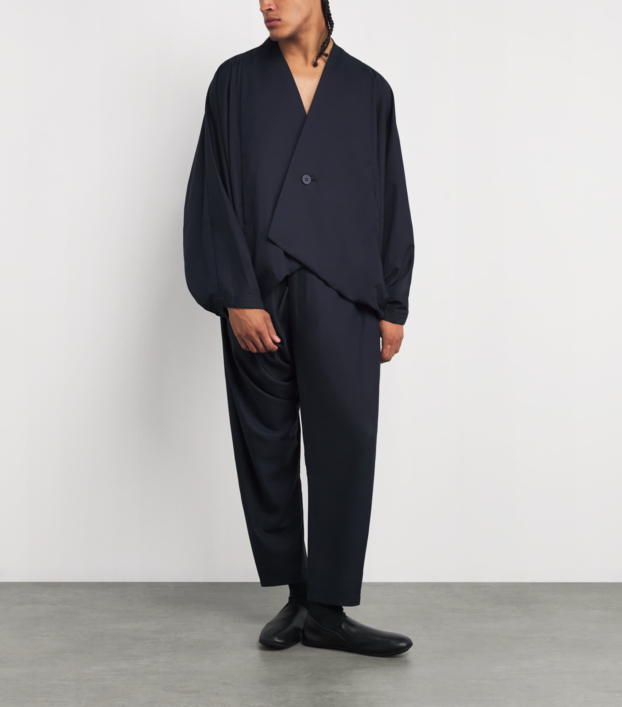 IM MEN Navy Swing Trapeze Jacket | Harrods US